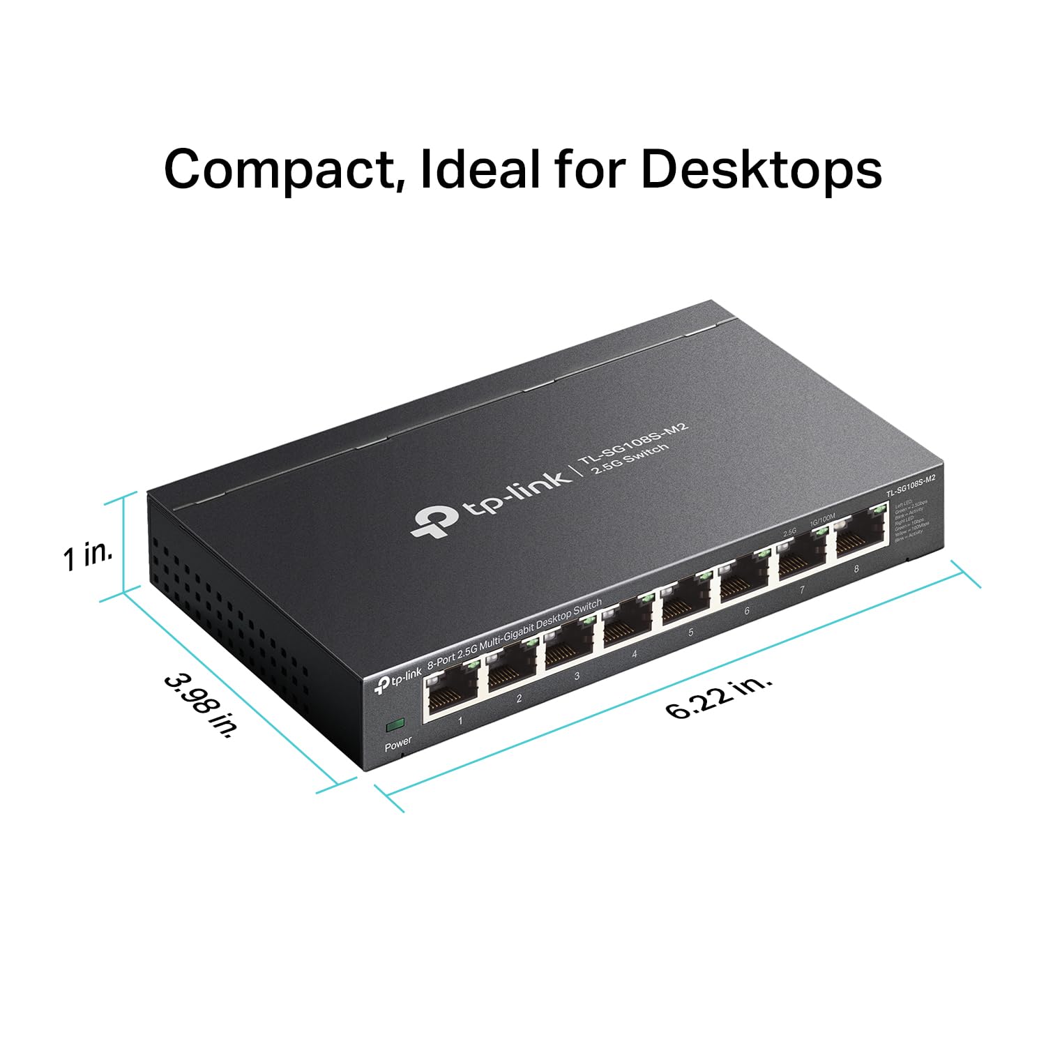 TP-Link TL-SG108S-M2 8-Port 2.5G Multi-Gigabit Unmanaged Ethernet Switch | Plug & Play Network Switch for Home Office & Gaming | Desktop/Wall Mount | Silent Operation | High-Speed Data Transfer