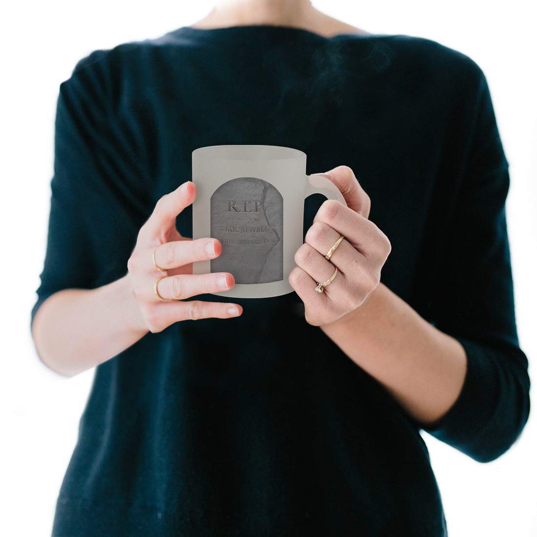 Mr. Sewell #128 Funny 10oz Frosted Glass Coffee Mug - Humorous Gift for Office, Home & Camping Use