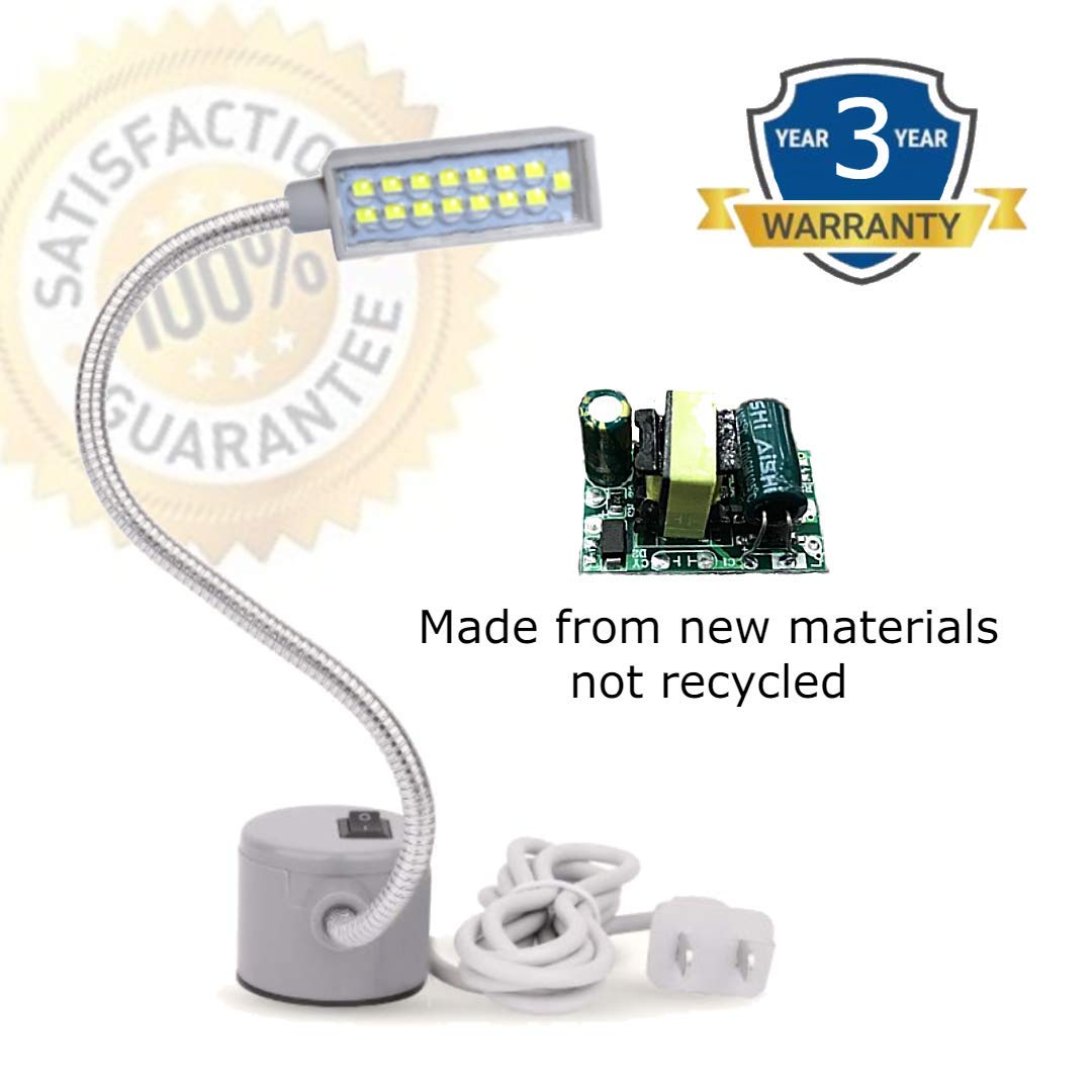 Energy-Saving 15-LED Flexible Gooseneck Work Light with Magnetic Base - White 9