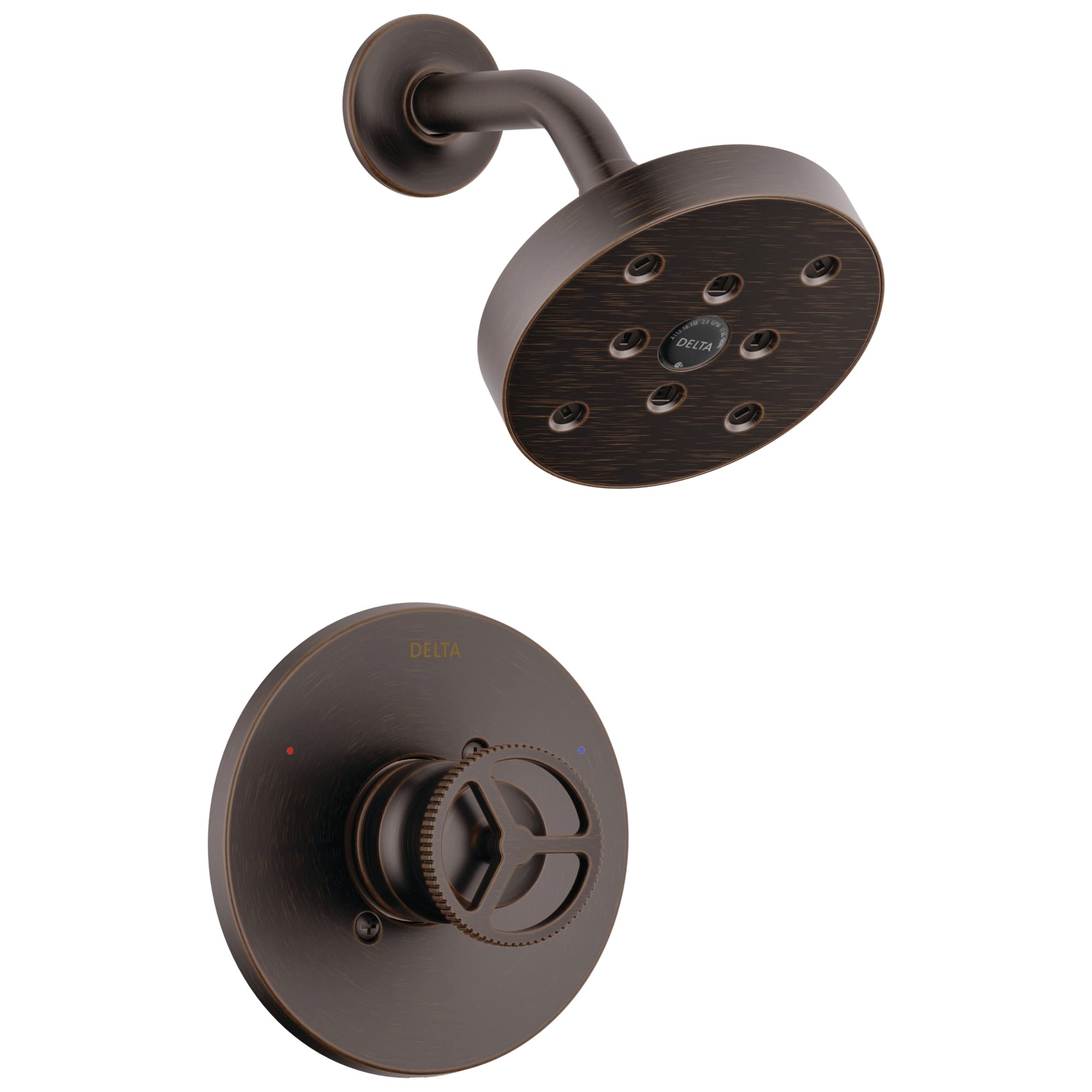 Delta Faucet Trinsic 14 Series Oil Rubbed Bronze Shower System with H2Okinetic Shower Head - Complete Shower Faucet Set & Trim Kit in Venetian Bronze T14258-RB (Valve Not Included) - Perfect for Modern Bathroom Renovations & Spa-Like Shower Experiences