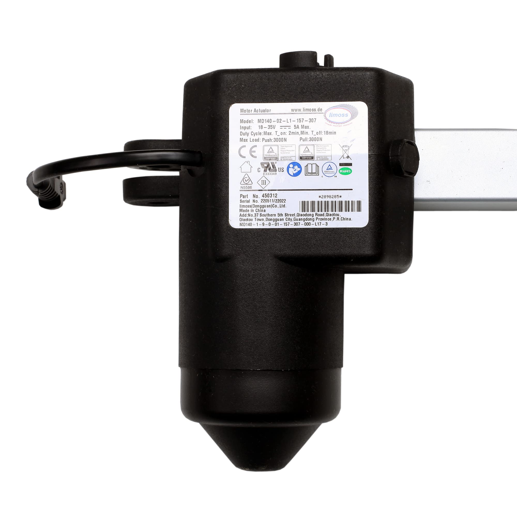 Limoss 450312 MD140-02-L1-157-307 Motor Actuator Replacement Kit for Fruhdi Recliner Lift Chairs - Perfect for Home Mobility Assistance and Elderly Comfort