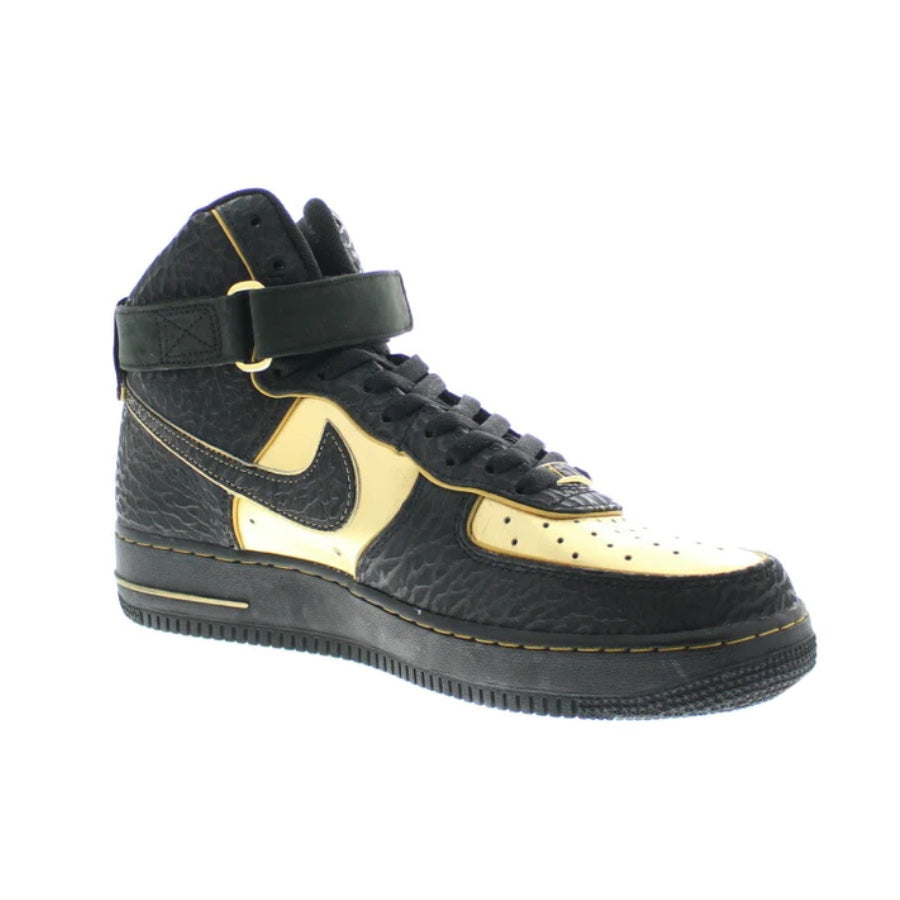 Nike Air Force 1 High Nitro Microphone Sneakers - Black & Metallic Gold Basketball Shoes for Men - Perfect for Streetwear, Hip Hop Fashion & Urban Lifestyle