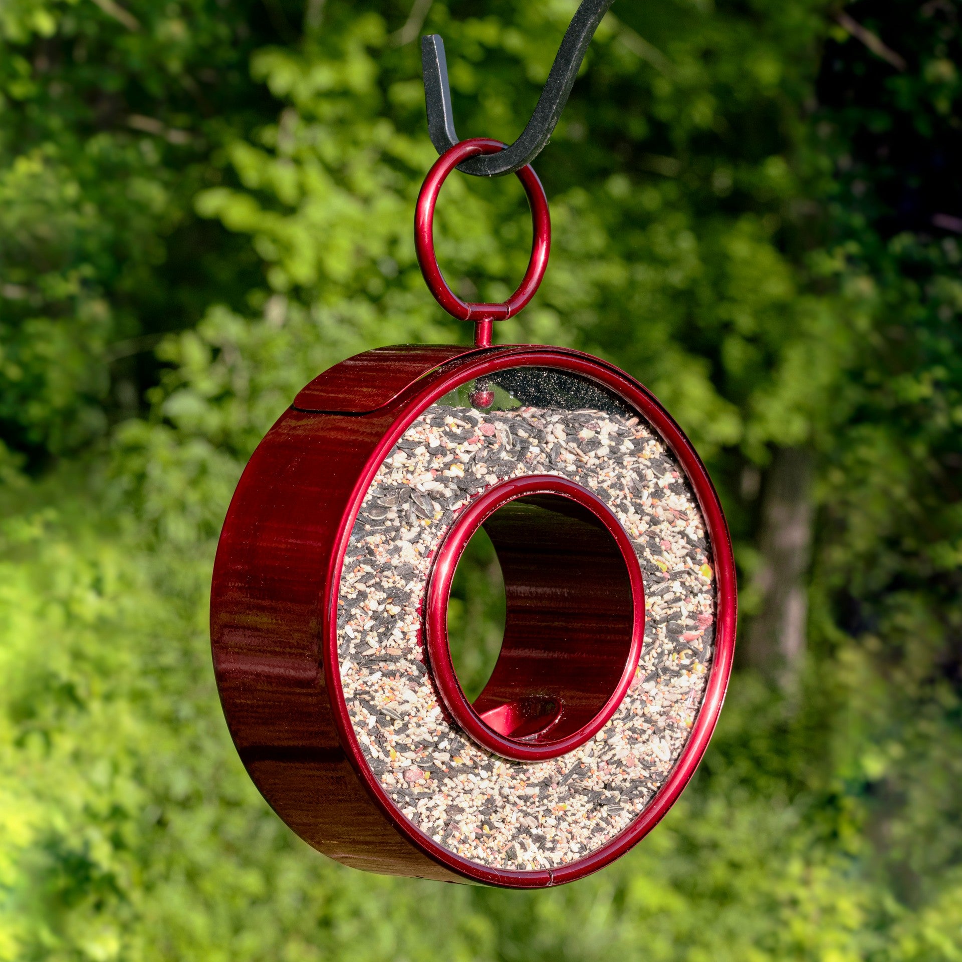 Fly Thru™ Ruby Red Bird Feeder - Durable Outdoor Bird Feeder for Cardinals, Finches & Wild Birds - Perfect for Garden, Backyard & Patio Bird Watching