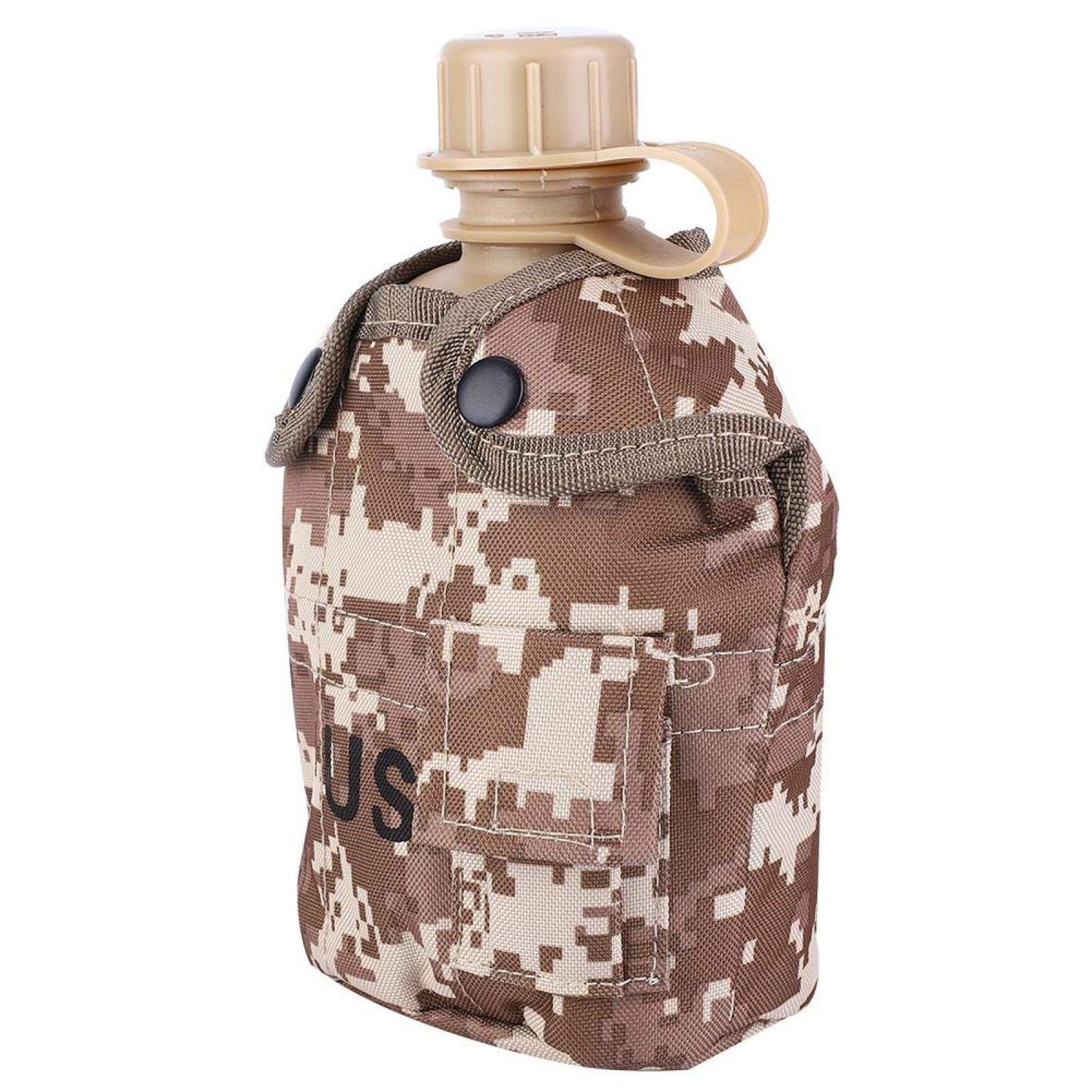 Portable Military Canteen Kit - Stainless Steel Water Bottle with Insulated Water Bag & Foldable Handle Camping Mug for Hiking, Survival, Outdoor Adventures