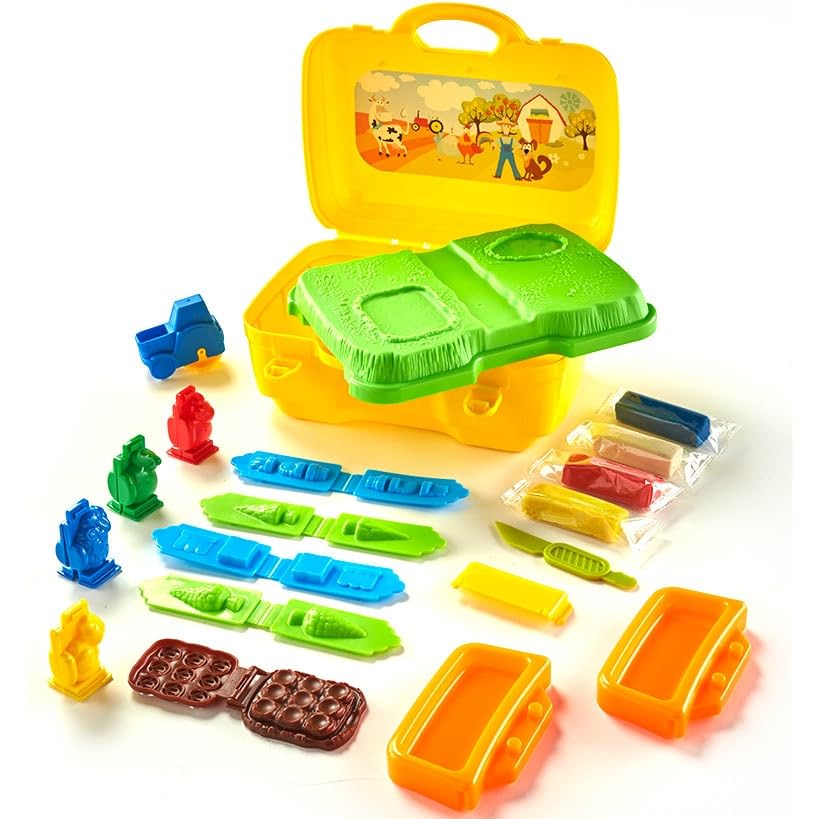 Dickie Toys Kids Dough Kit - Farm Play Set with Tools for Creative Fun