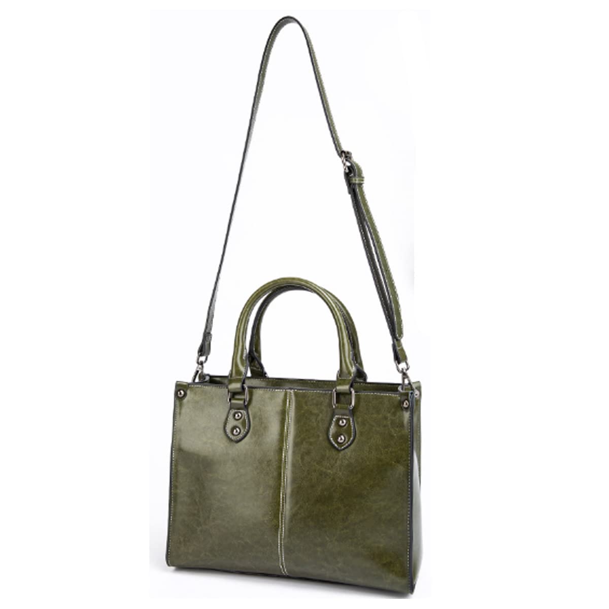 Stylish Women's Cow Leather Shoulder Bag - Vintage Top Handle Satchel Tote & Crossbody Purse for Work, Travel & Everyday Use