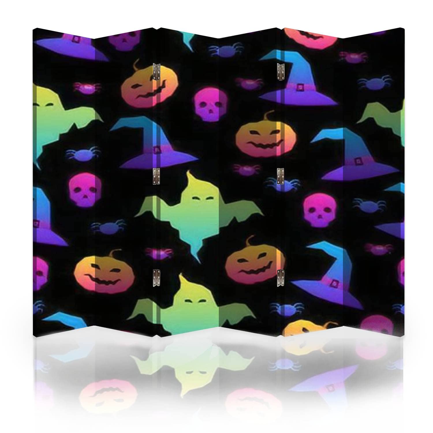 Modern Abstract Canvas Room Divider Screen - 6 Panel Folding Privacy Partition for Home & Office - Halloween Decor, Room Separator, Space Divider - Perfect for Living Rooms, Bedrooms, and Event Spaces