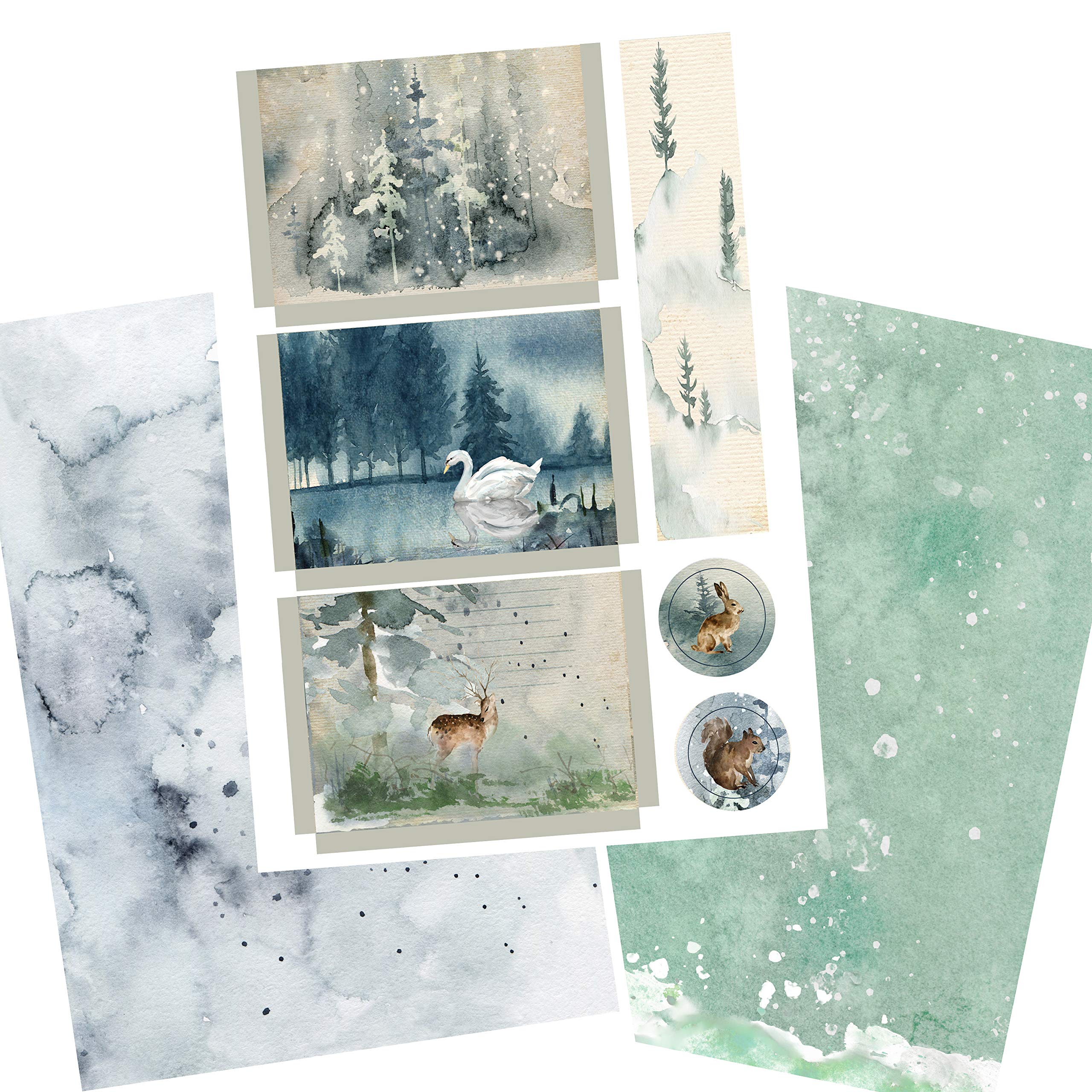 Premium Winter Wilderness Journal Paper Pack - Scenic Nature Themed Stationery for Writing, Scrapbooking & DIY Crafts | Perfect for Journals, Planners & Gift Giving