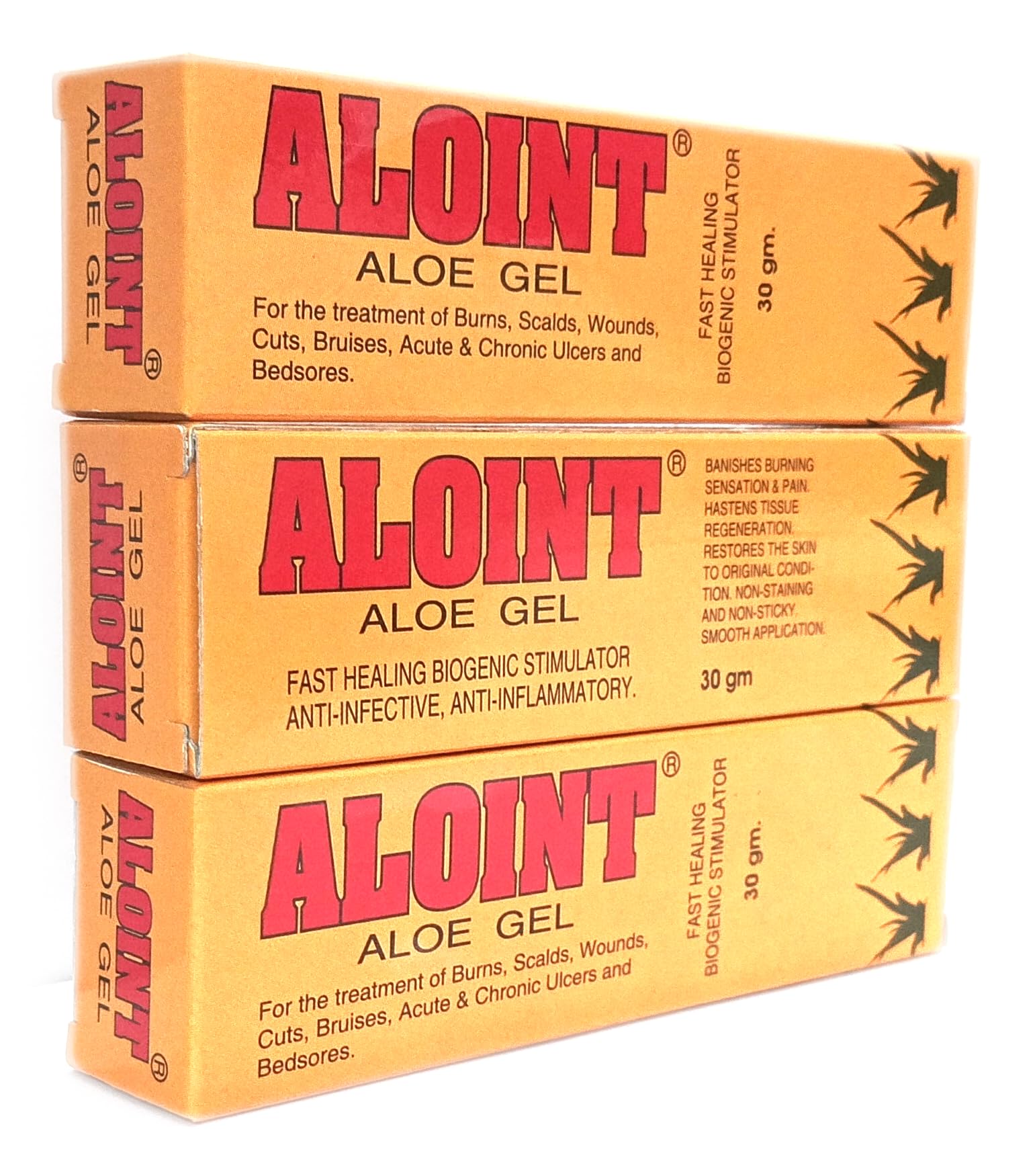 ALOINT 100% Pure Aloe Vera Gel - 3 Pack (30g Each) for Cuts, Burns, Wounds & Skin Care | Soothes Sunburn, Moisturizes Dry Skin, Relieves Itching