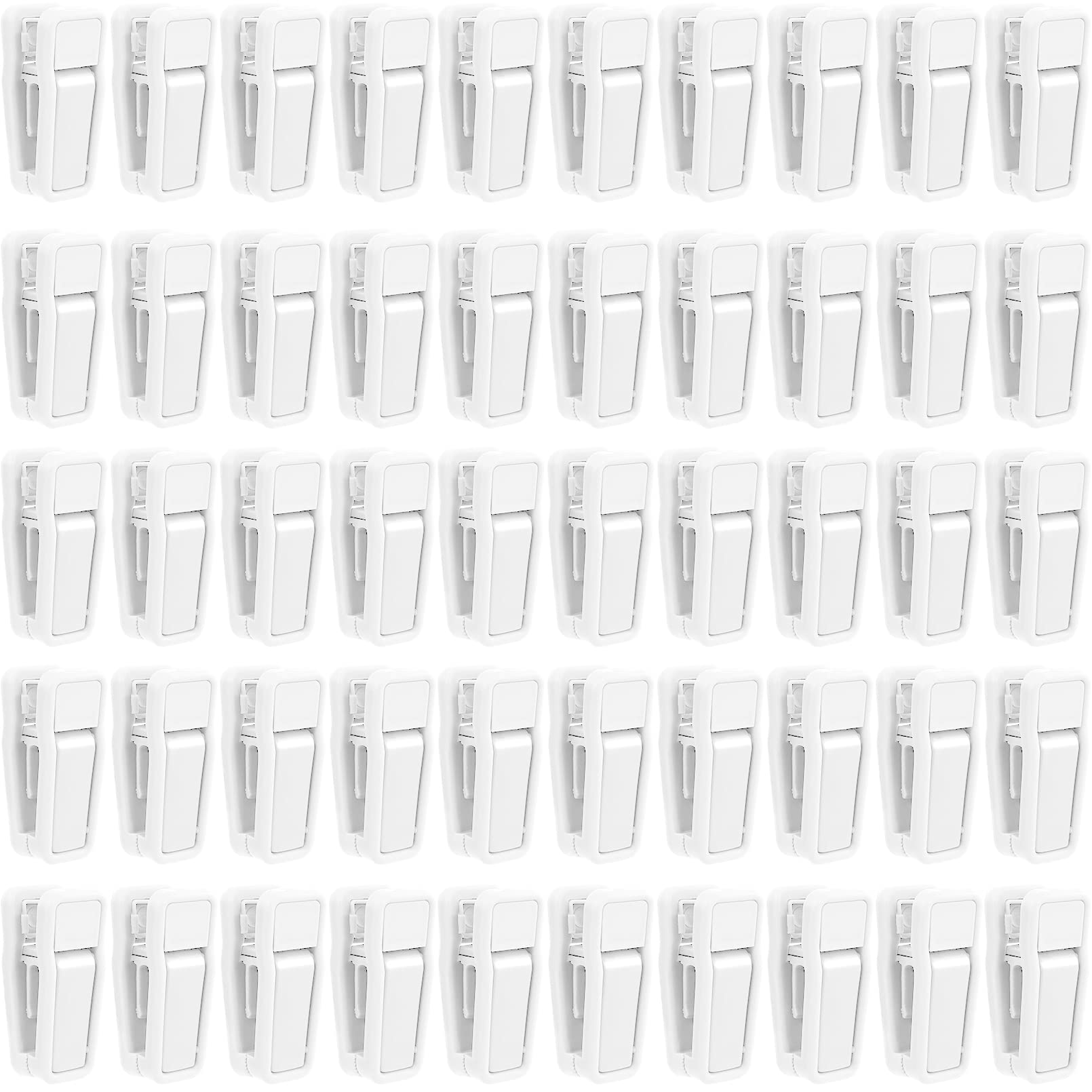 50 Pcs Baby Hanger Clips - Strong Plastic Finger Clips with Pinch Grip for Slim & Velvet Hangers - Perfect for Baby Clothes, Socks & Accessories Organization (White) - Nursery & Laundry Room Essential