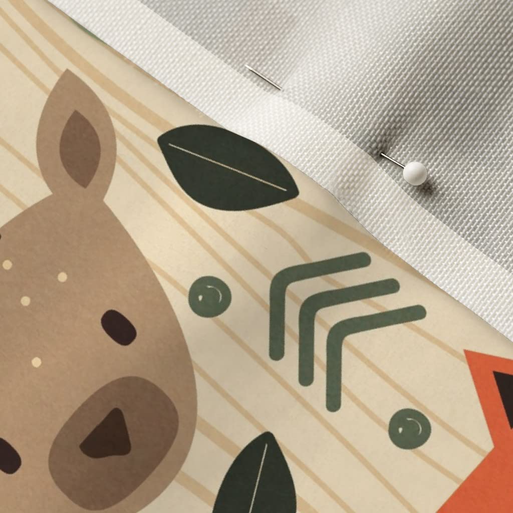 Woodland Creatures Printed Velvet Fabric by The Yard - Cute Animal Nursery Decor, Rustic Forest Upholstery & Apparel Fabric for Home Decor, Drapes, Pillows & DIY Crafts