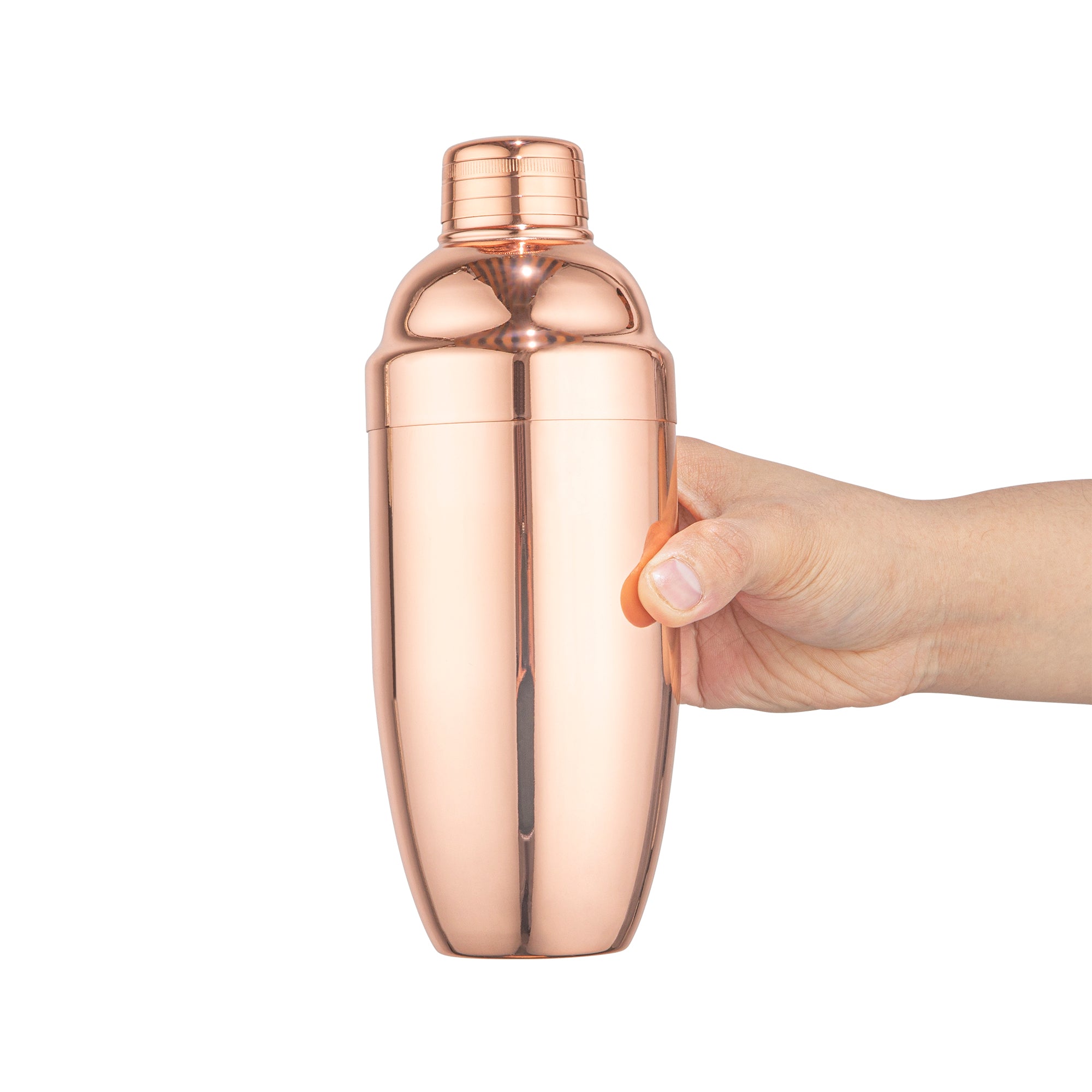 Bar Lux 24 oz Copper Plated Stainless Steel Cobbler Cocktail Shaker - 3.25