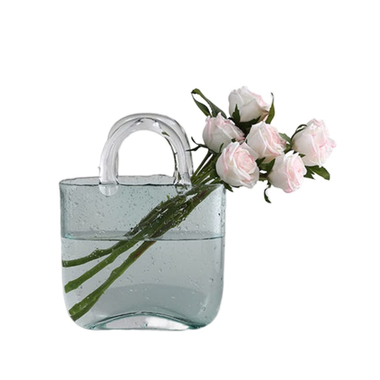 Nordic Glass Flower Vase - Elegant Fish Tank & Shopping Basket Decor for Living Room | Light Luxury Tabletop Ornament | Perfect Gift Idea for Home Decor (Blue, Size C) | Ideal for Centerpieces, Wedding Decor & Modern Interior Design