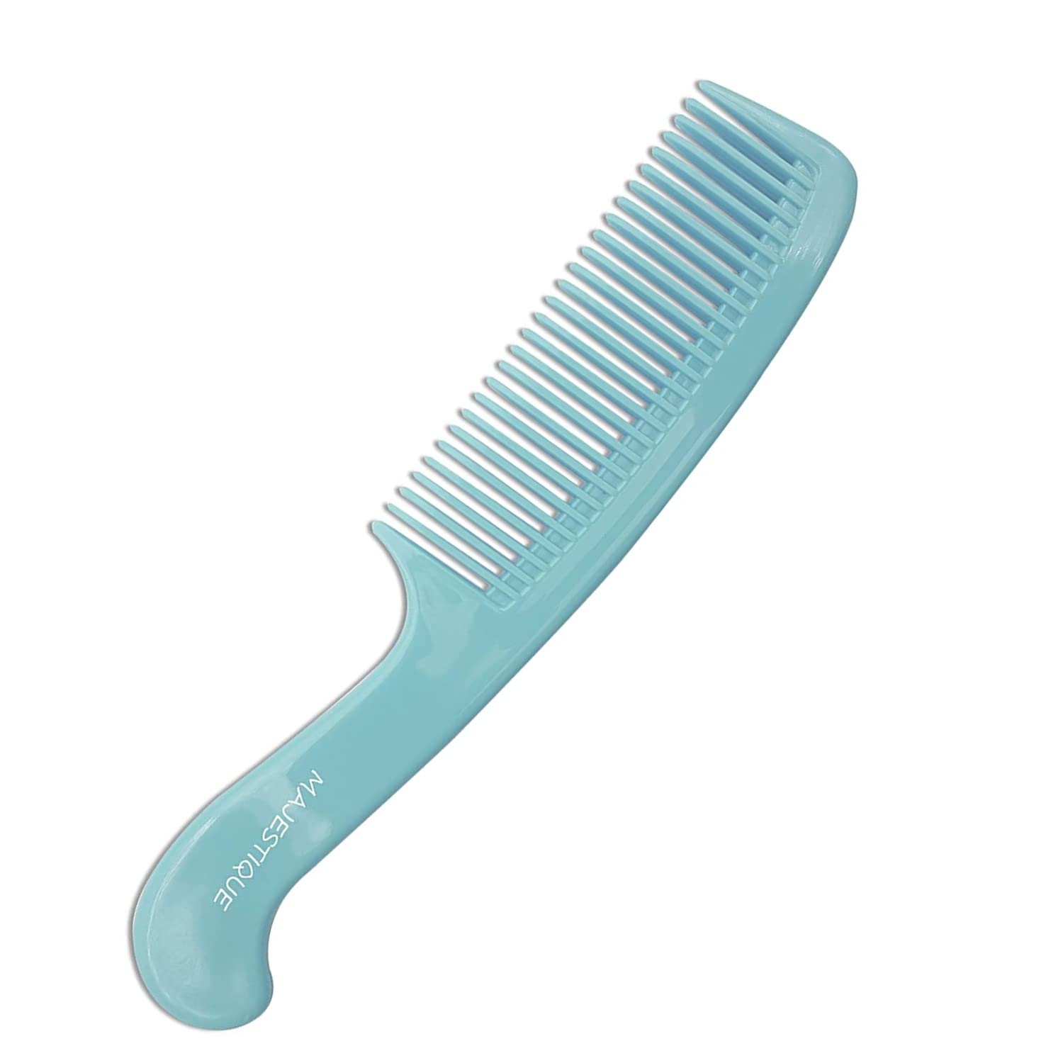 Majestique Round Handle Hair Comb - Wide Tooth & Fine Tooth Comb for Detangling, Styling, and Straightening Hair - Perfect for Women, Men, and Kids - Great for Home, Travel, and Salon Use (Color May Vary)
