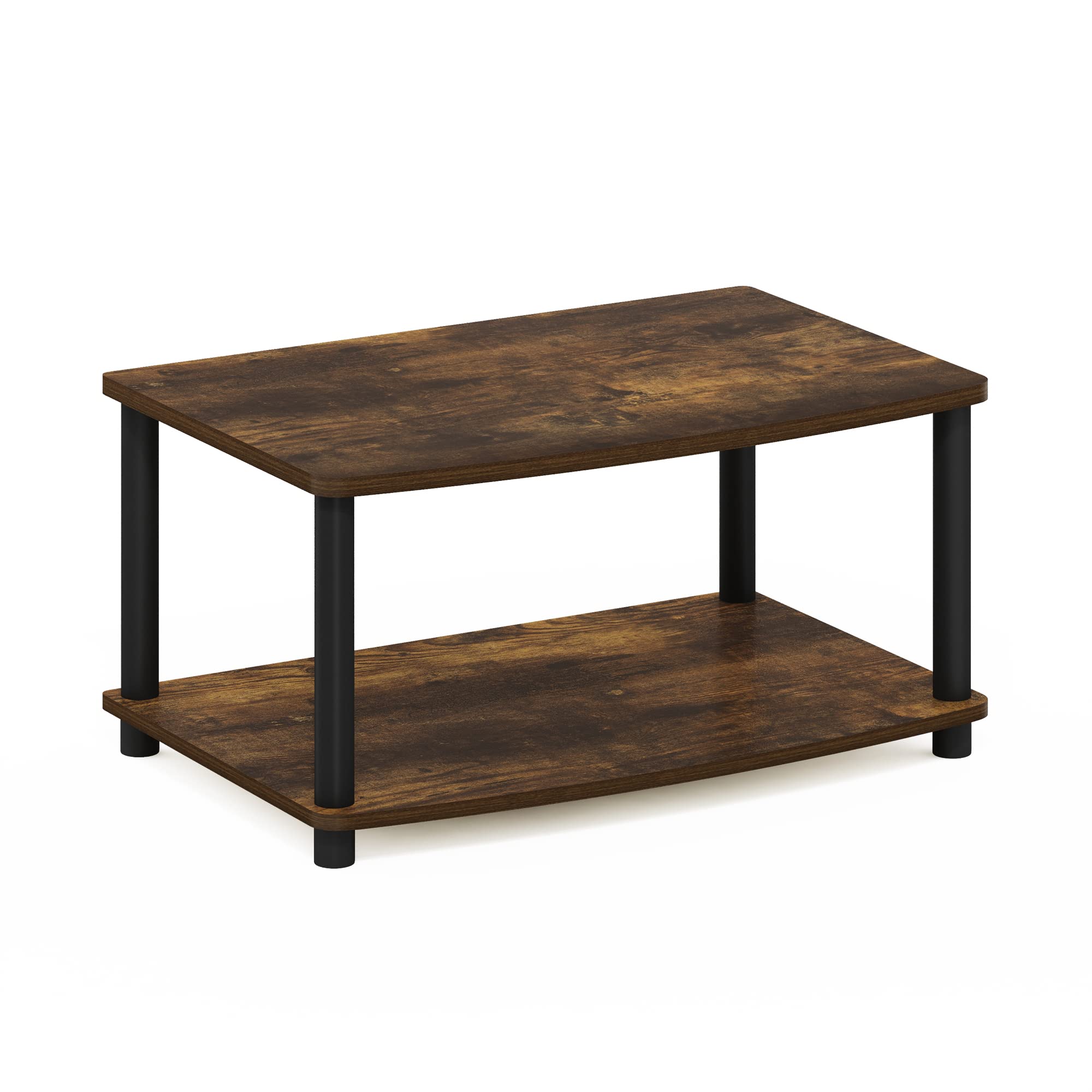 Furinno Turn-N-Tube 2-Tier Multipurpose Stand for Printer, TV, or Bookshelf - Space Saving Home Office Furniture (Amber Pine/Black) | Perfect for Small Spaces, Dorm Rooms & Workstations