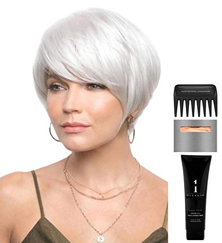 Noriko Nima Wig Bundle - 5 Piece Set with Medium Brown Synthetic Hair, Christy's Wigs Q&A Booklet, 2oz Travel Size Shampoo, Wig Cap & Wide Tooth Comb | Perfect for Cosplay, Costumes & Everyday Wear