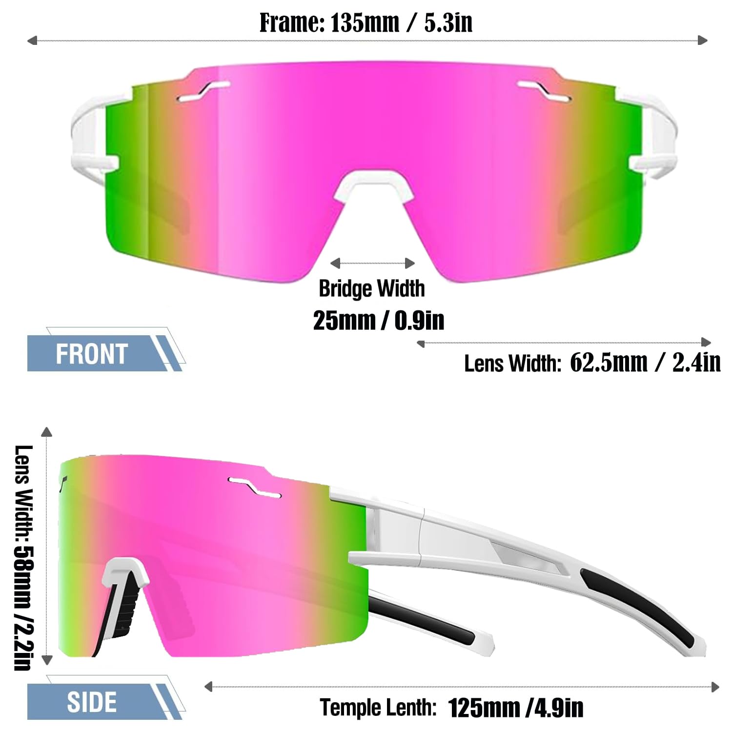Polarized Sports Sunglasses for Men & Women - UV400 Protection TR90 Frame Baseball Running Cycling Glasses - Perfect for Outdoor Activities, Driving, Fishing, and Hiking