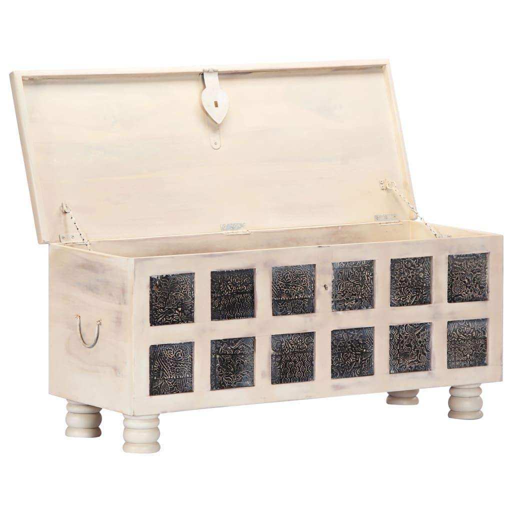 Acacia Wood Storage Box with Hinged Lid - 43.3x15.7x17.7 Inch Jewelry Organizer, Keepsake & Trinket Chest for Home Decor - Fast Shipping | Perfect for Bedroom Closet, Living Room & Office Organization