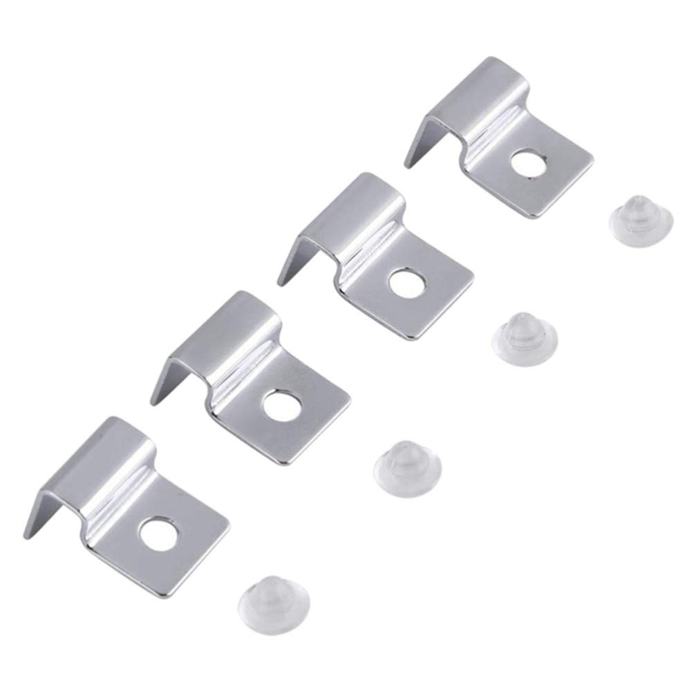 TEHAUX 4pcs Stainless Steel Aquarium Lid Clips - Universal 8mm Fish Tank Cover Support for Glass Tops