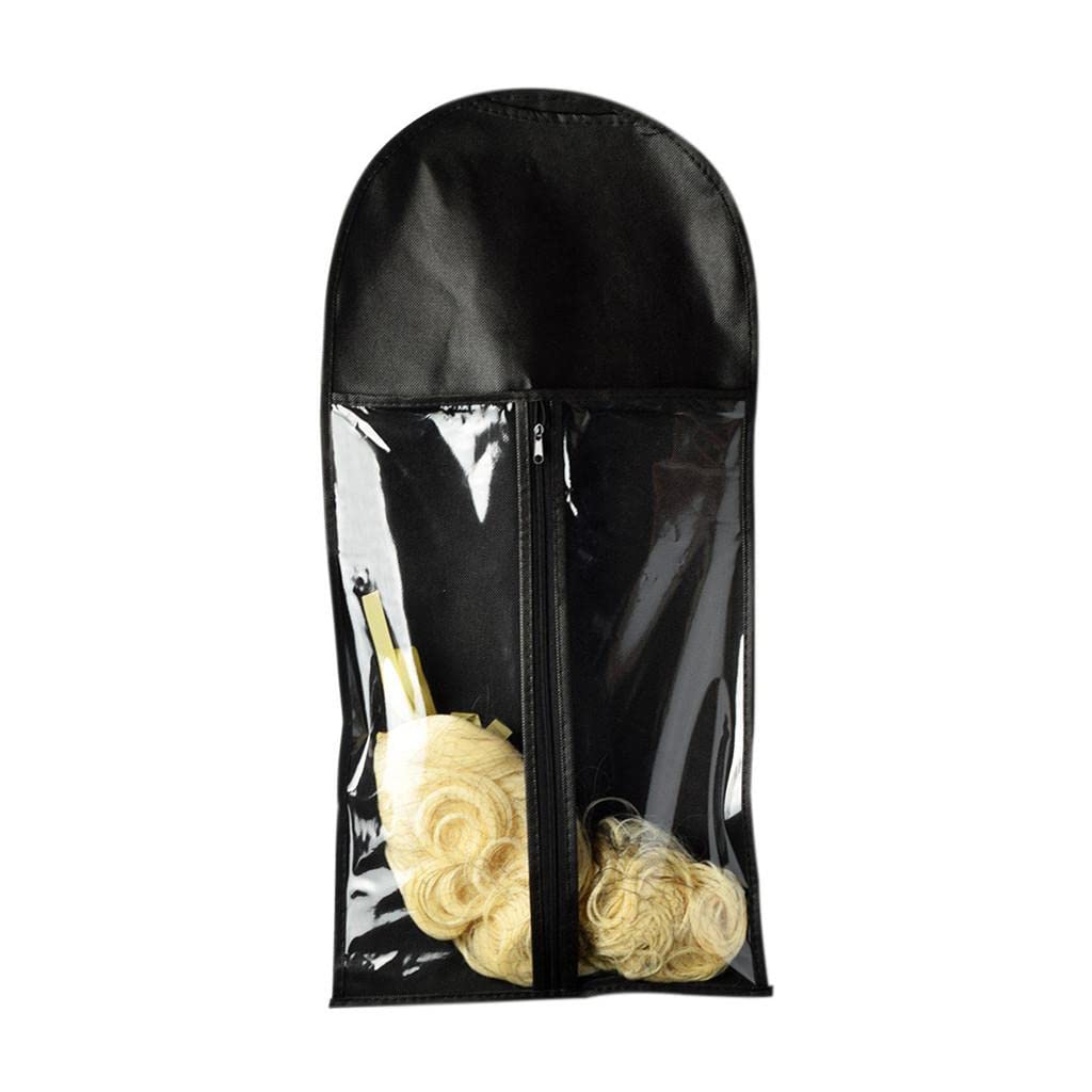 10-Piece Portable Dustproof Hair Extension Wig Stand Storage Case with Hanger - Carrier Bag Holder & Protector Pouch for Salon, Travel & Home Organization