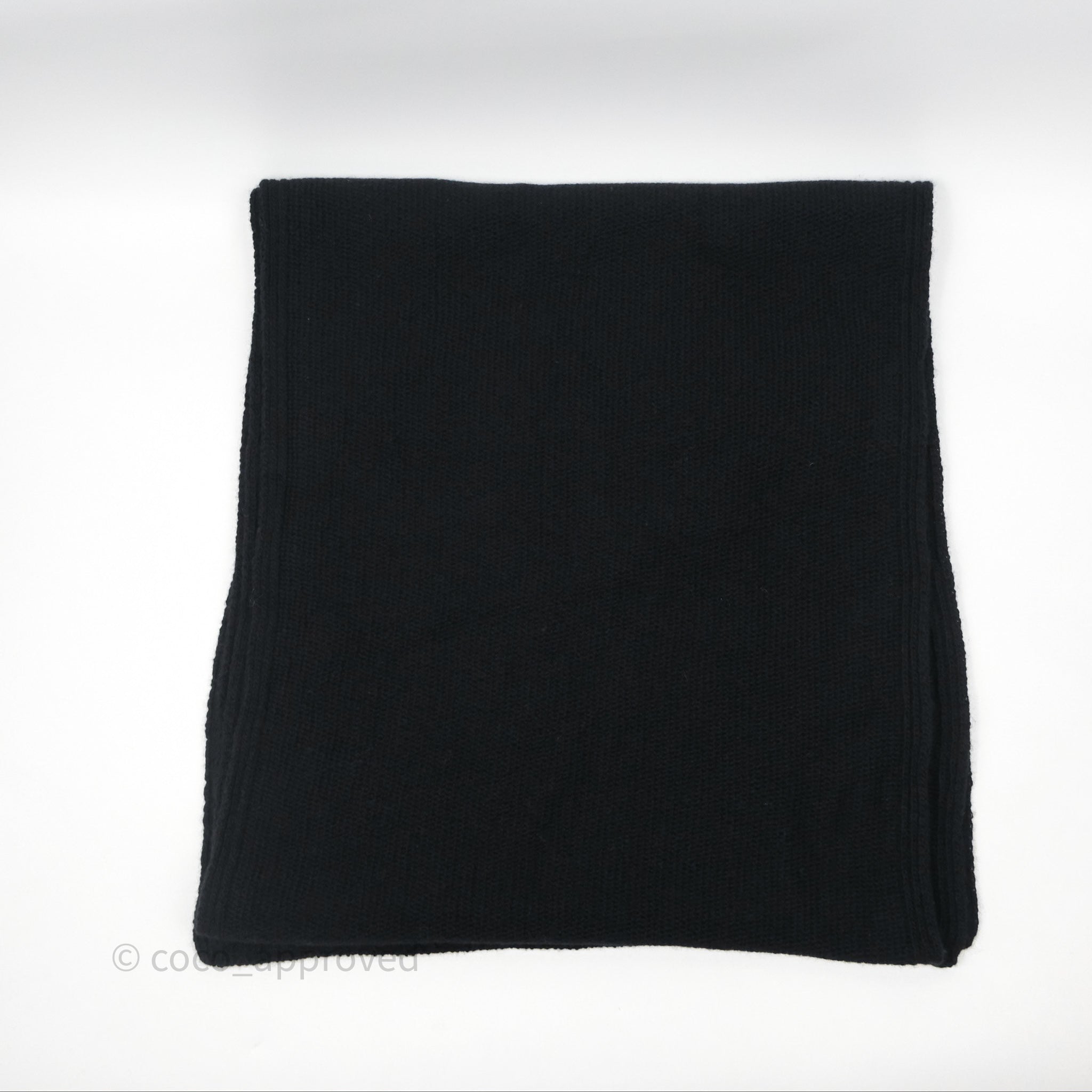 Chanel Chain Logo Scarf - Luxury Wool Cashmere Wrap for Women - Black Winter Fashion Accessory for Office, Party & Evening Out