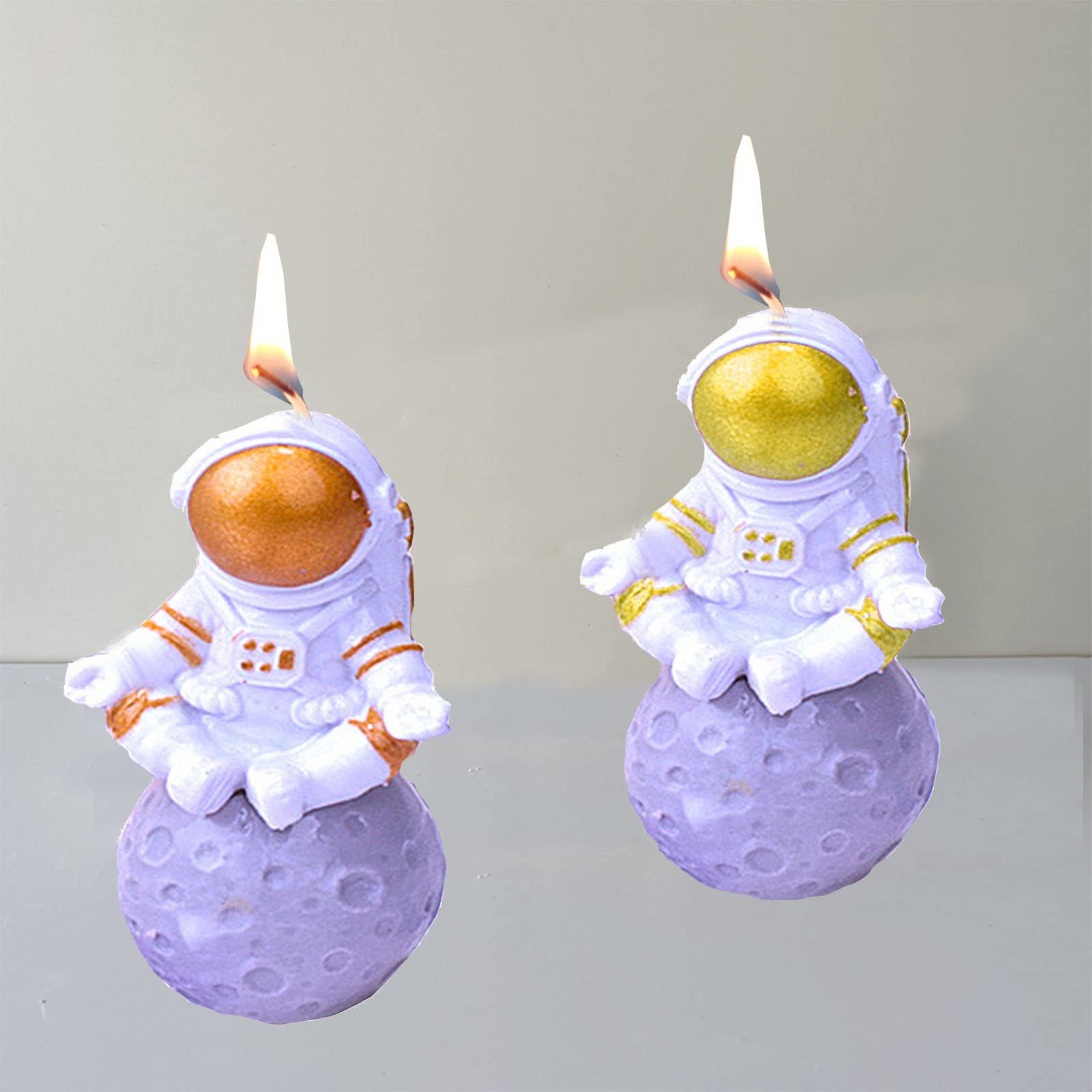 Premium Silicone Astronaut Candle Molds for DIY Candle Making - Reusable Resin Molds for Candles, Soaps, and Home Decor - Perfect for Birthday Parties, Space-Themed Events, and Handmade Gifts