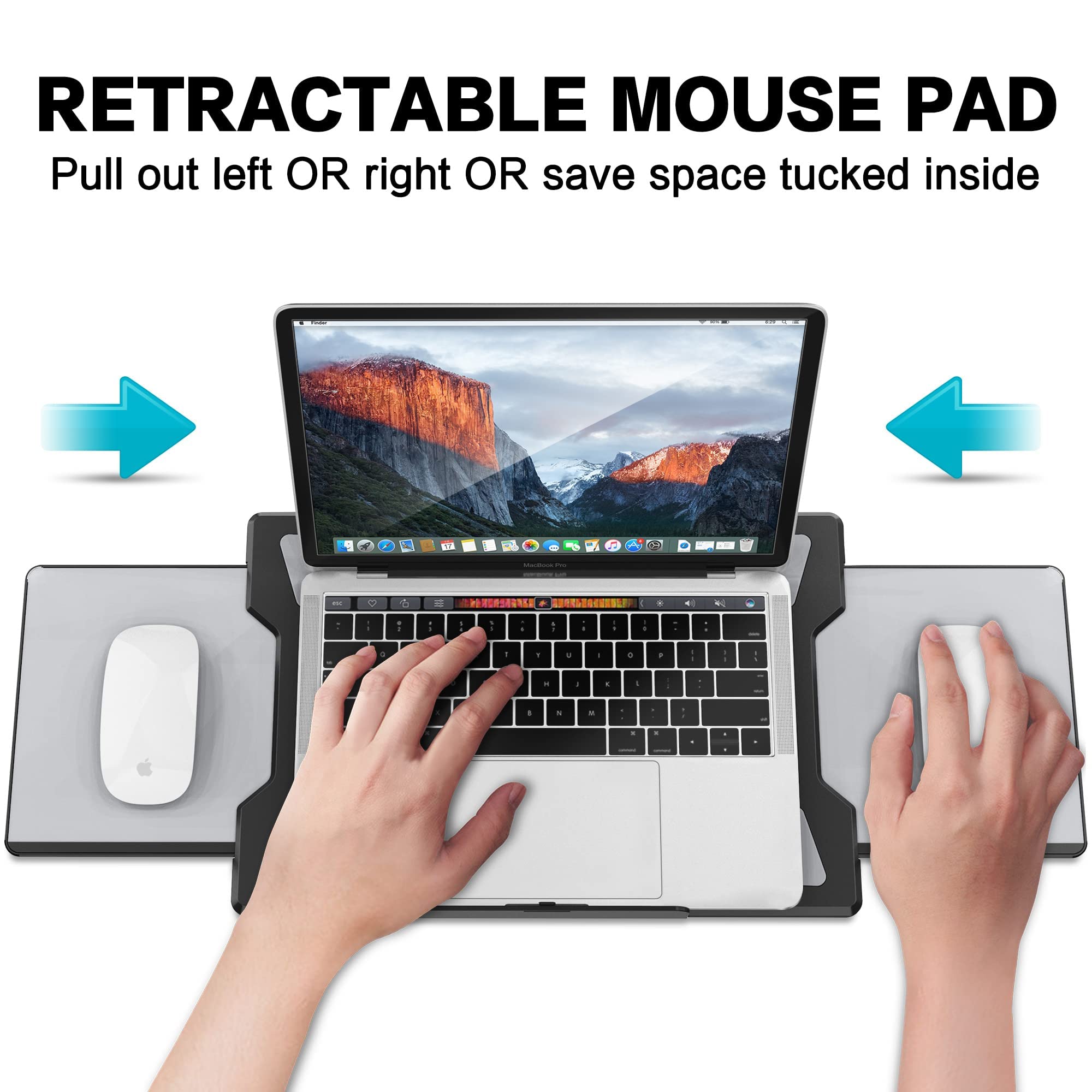 Ultra-Thick Lap Desk with Cushion & Portable Laptop Desk with Mouse Pad - Ergonomic Laptop Tray for Work, Study & Gaming (TH-4G + LD-6B) - Perfect for Home Office, Bed, Couch & Travel Use