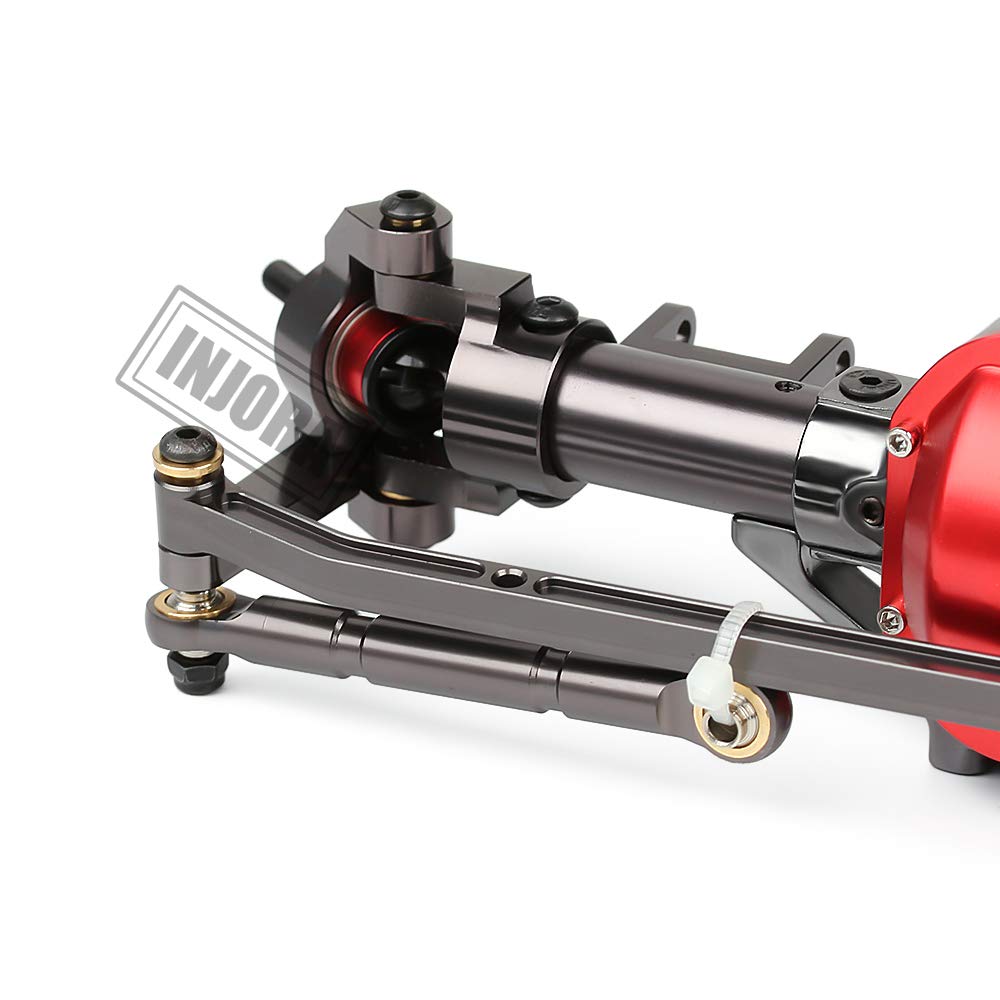 INJORA CNC Metal Front Axles for 1:10 RC Crawler - Compatible with Axial SCX10, D90, Redcat Gen 7 (Set E) - Heavy Duty Off-Road Performance for Rock Crawling & Trail Adventures