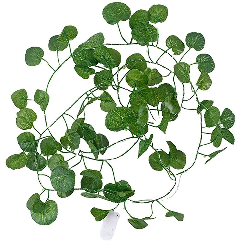 Artificial Ivy Garland with LED Lights - 7.2ft Fake Vines with 25 Warm White Bulbs, Green Leaf Rattan String Light for Indoor/Outdoor Decor - Perfect for Patio, Balcony, Wedding, Party & Garden Decoration