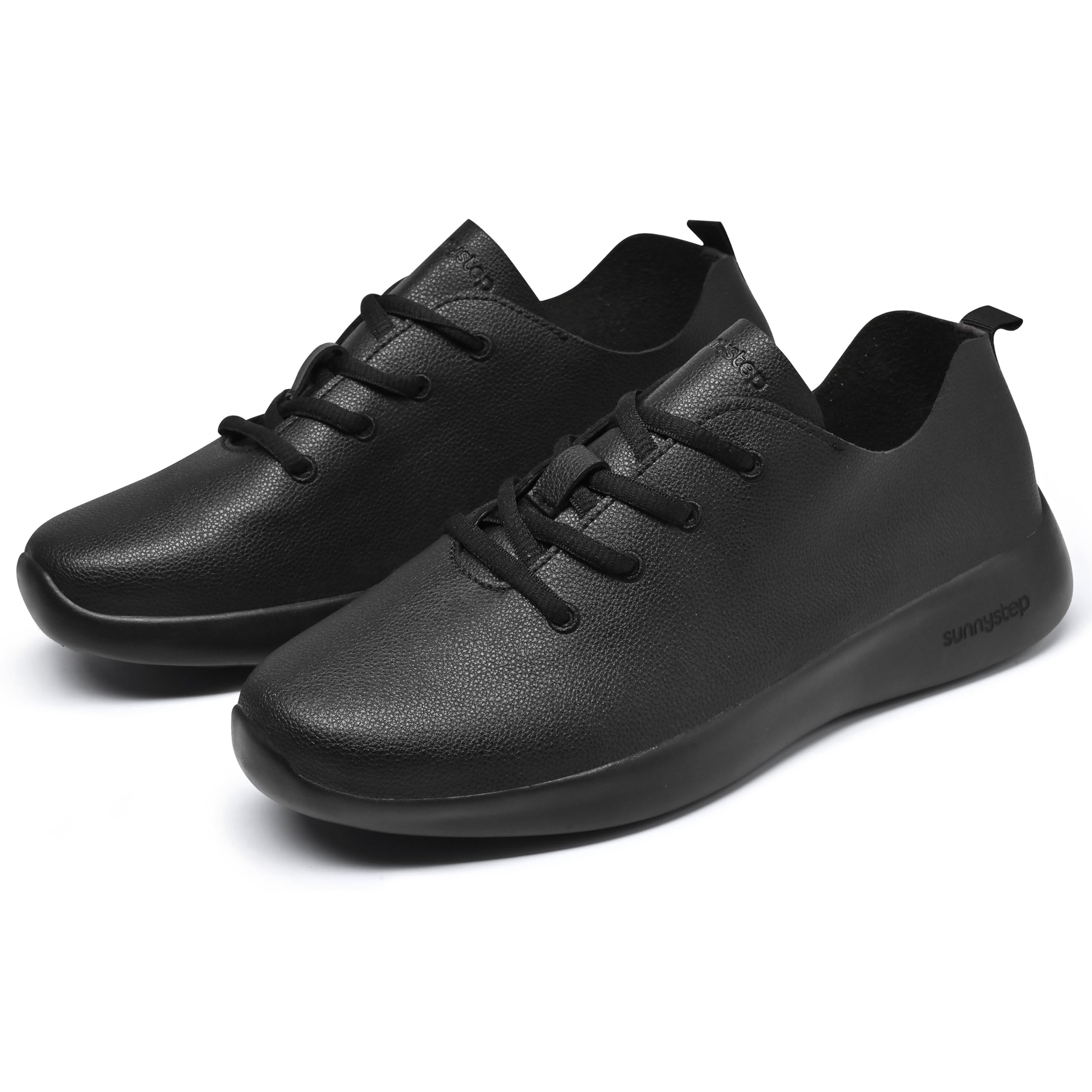 Balance Runner Comfortable Leather Sneakers for Women & Men | Non-Slip Arch Support Walking Shoes | Casual & Work Shoes | Fashion Sneakers for Office & Daily Wear | Black, White, Tan Running Shoes | Perfect for Walking, Working & All-Day Comfort