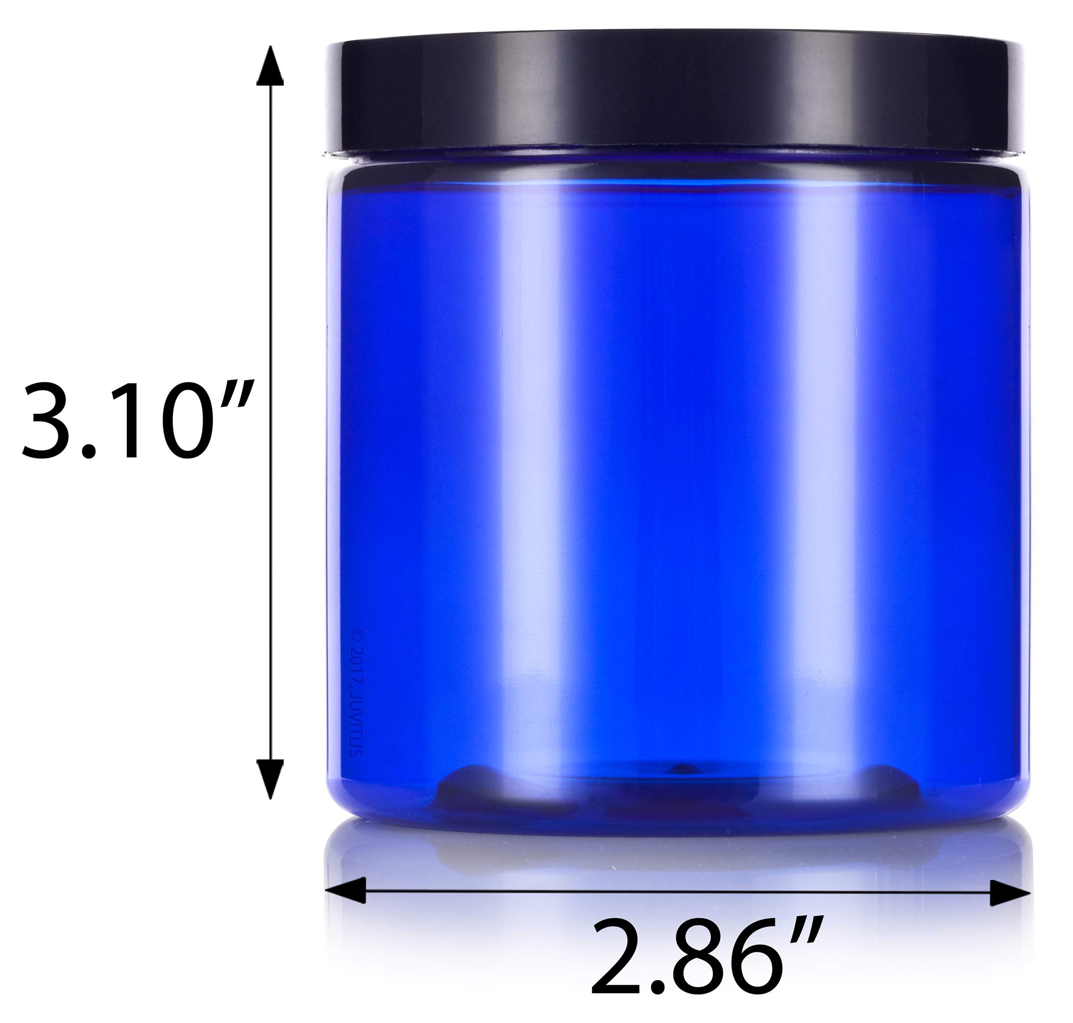 BPA-Free Cobalt Blue 8oz PET Jars (8-Pack) for Spices & Crafts