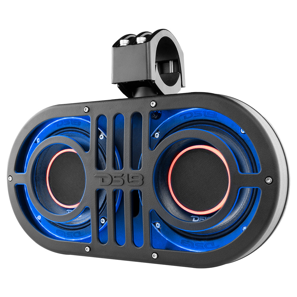 Dual 6.5 Inch Marine & Powersports PRO Roll Cage Sound Bar System with Built-in RGB LED Lights - 450W RMS (Includes 2 x PRO HY6.4B Speakers) - Perfect for Boats, ATVs, UTVs & Off-Road Vehicles