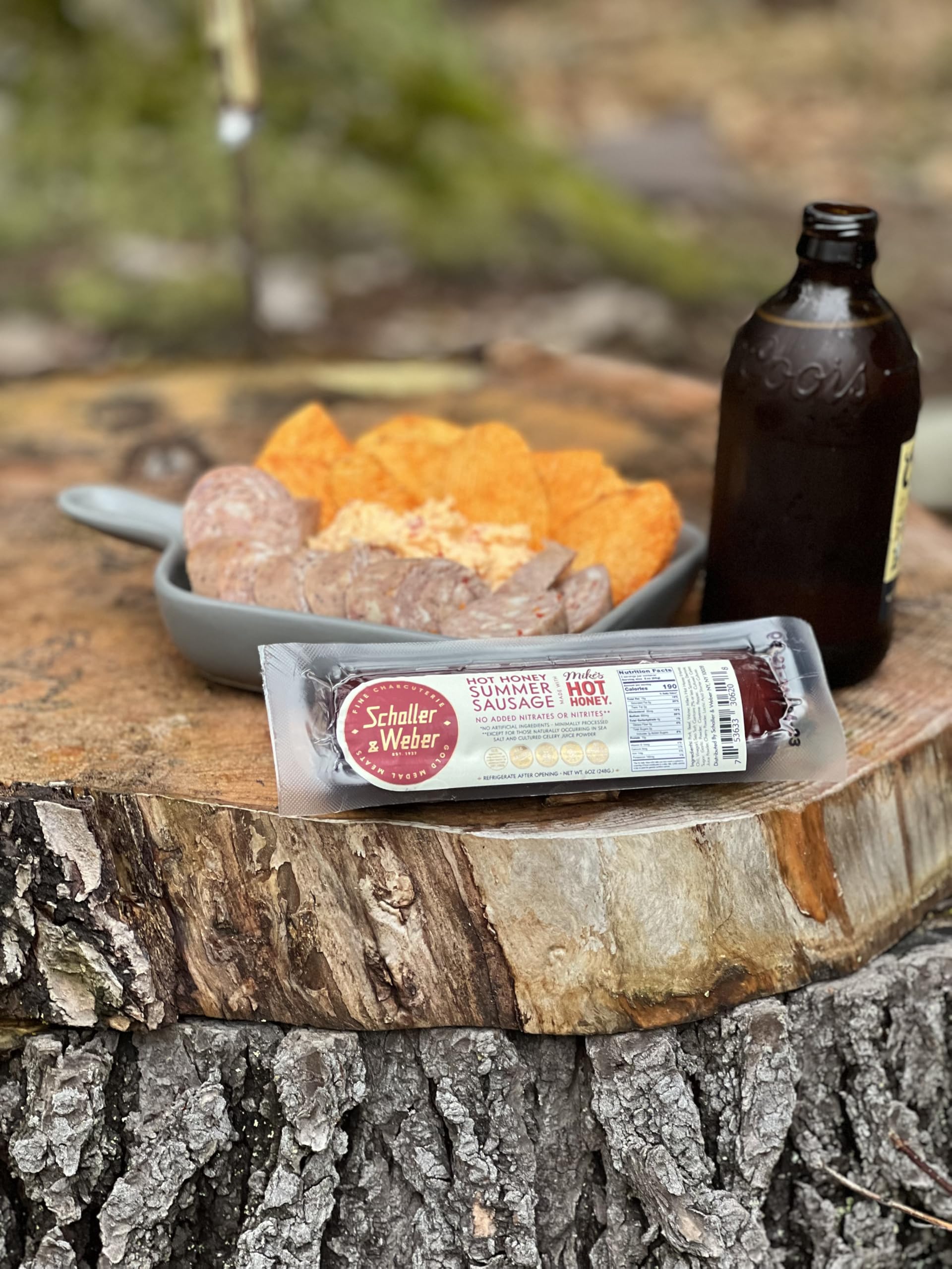 Schaller & Weber Mikes Hot Honey Summer Sausage - Gluten Free, Ready to Eat, 100% Natural Meat Snack - 6 Ounce (Pack of 2) - Perfect for Picnics, Camping & On-the-Go Snacking