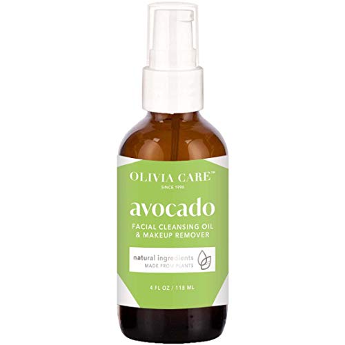 Olivia Care All Natural Avocado Facial Cleansing Oil & Makeup Remover - Deep Cleansing, Anti-Inflammatory, Skin Nourishing & Moisturizing Treatment - 4 fl oz - Perfect for Daily Skincare Routine & Gentle Makeup Removal