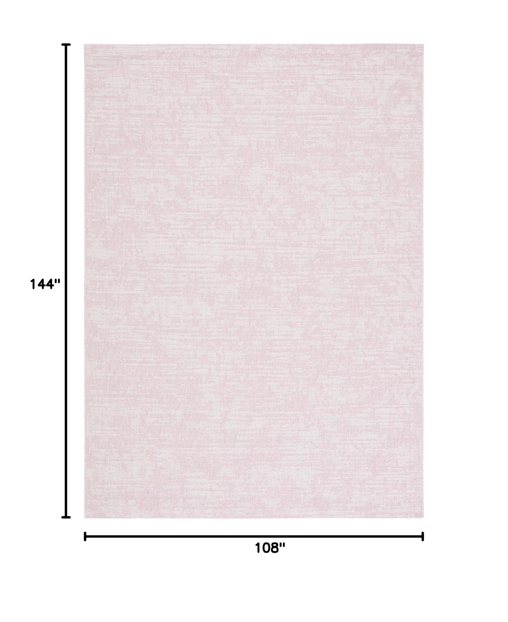 SAFAVIEH Courtyard Collection 9' x 12' Pink & Ivory Indoor Outdoor Rug - Waterproof, Easy Clean, Non-Slip Backing for Patio, Backyard, Mudroom, Deck, Poolside (CY8452)