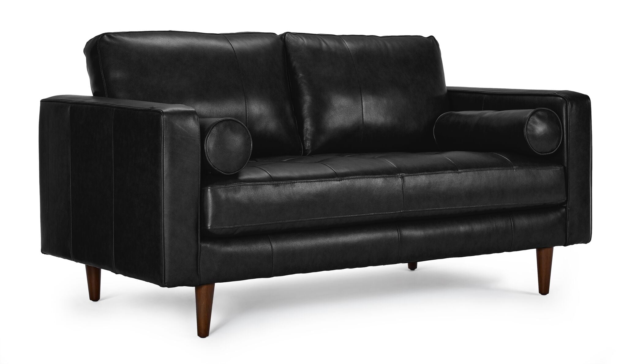 Premium Bari Leather Sofa Set - 3-Piece Black Faux Leather Living Room Furniture for Home & Office Decor