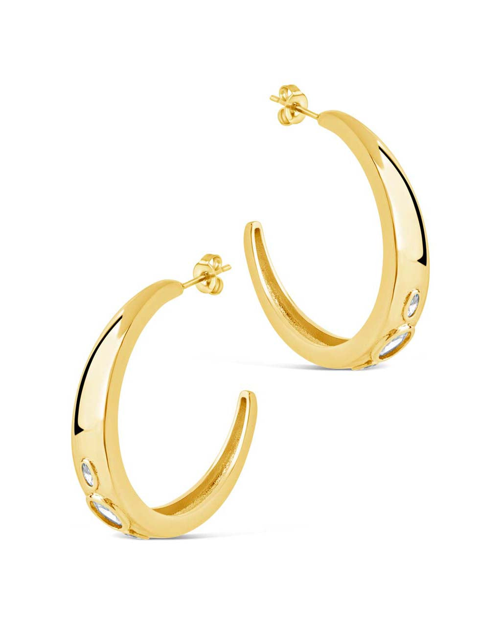 Soren Oval CZ Statement Hoops - Elegant Cubic Zirconia Earrings for Women, Perfect for Parties, Weddings & Special Occasions