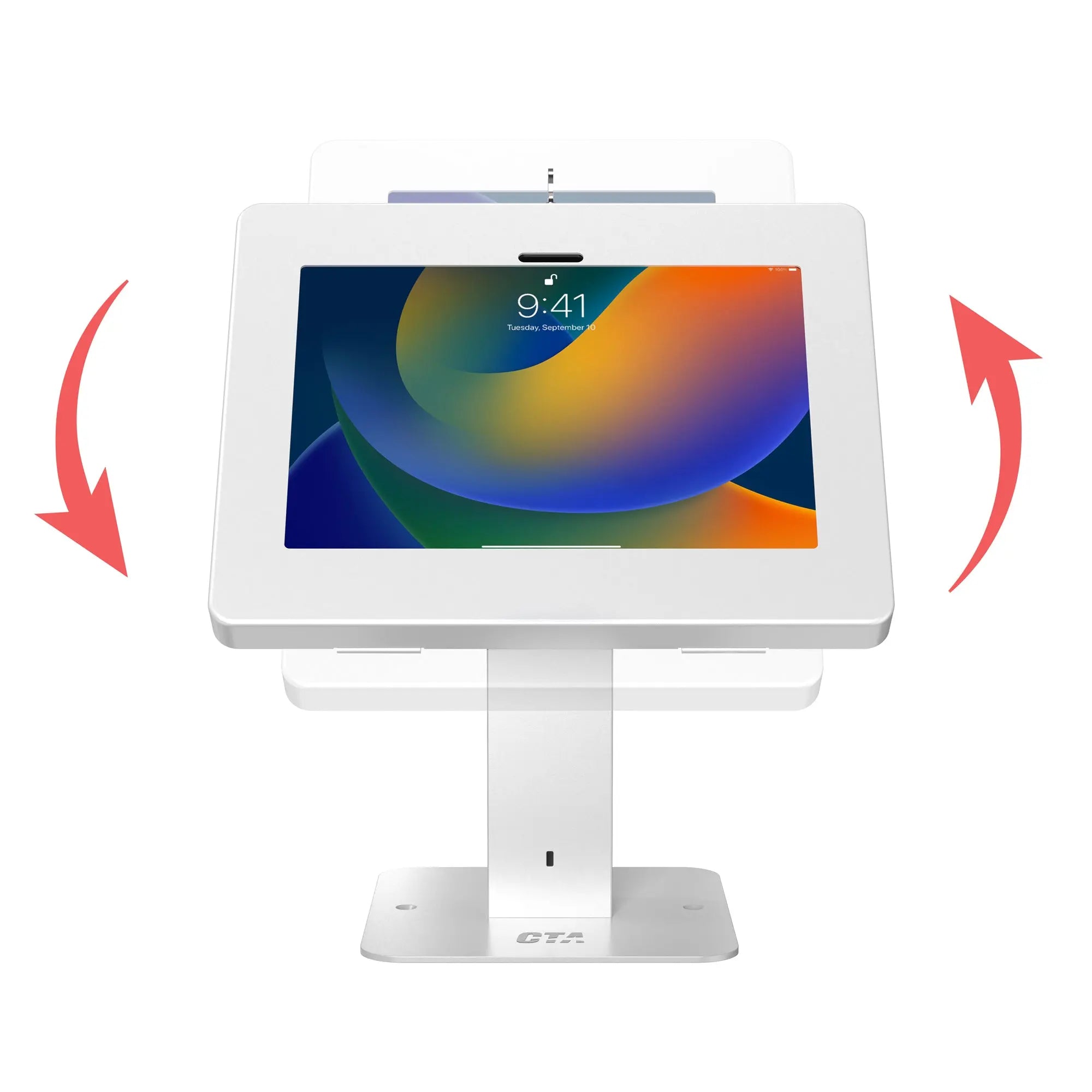 Premium 360° Rotating Monitor Desk Mount with Secure Locking Enclosure - Perfect for Home Office, Gaming Setup & Workspace Organization
