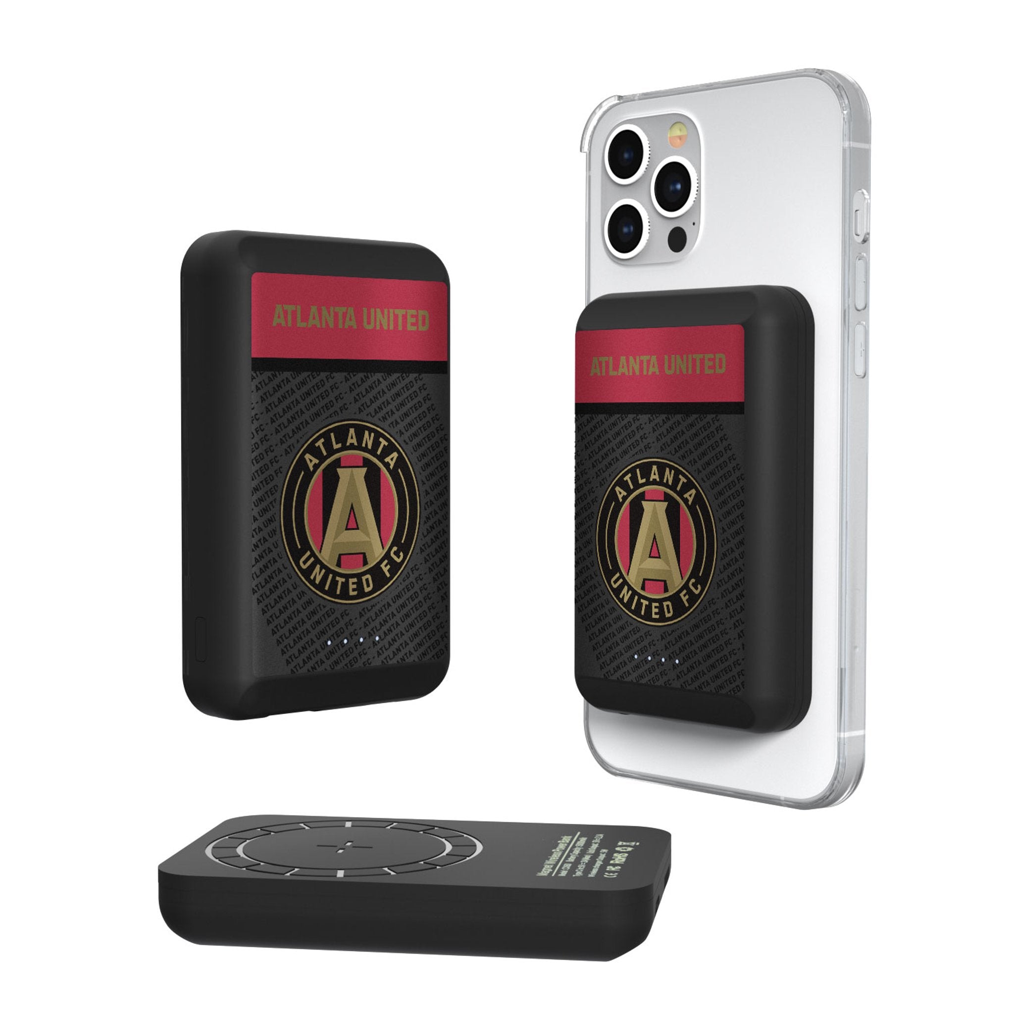 Atlanta United FC Endzone Plus Wireless Magnetic Power Bank 10000mAh - Portable Charger for iPhone, Samsung, AirPods - Perfect for Travel, Work, and Game Day