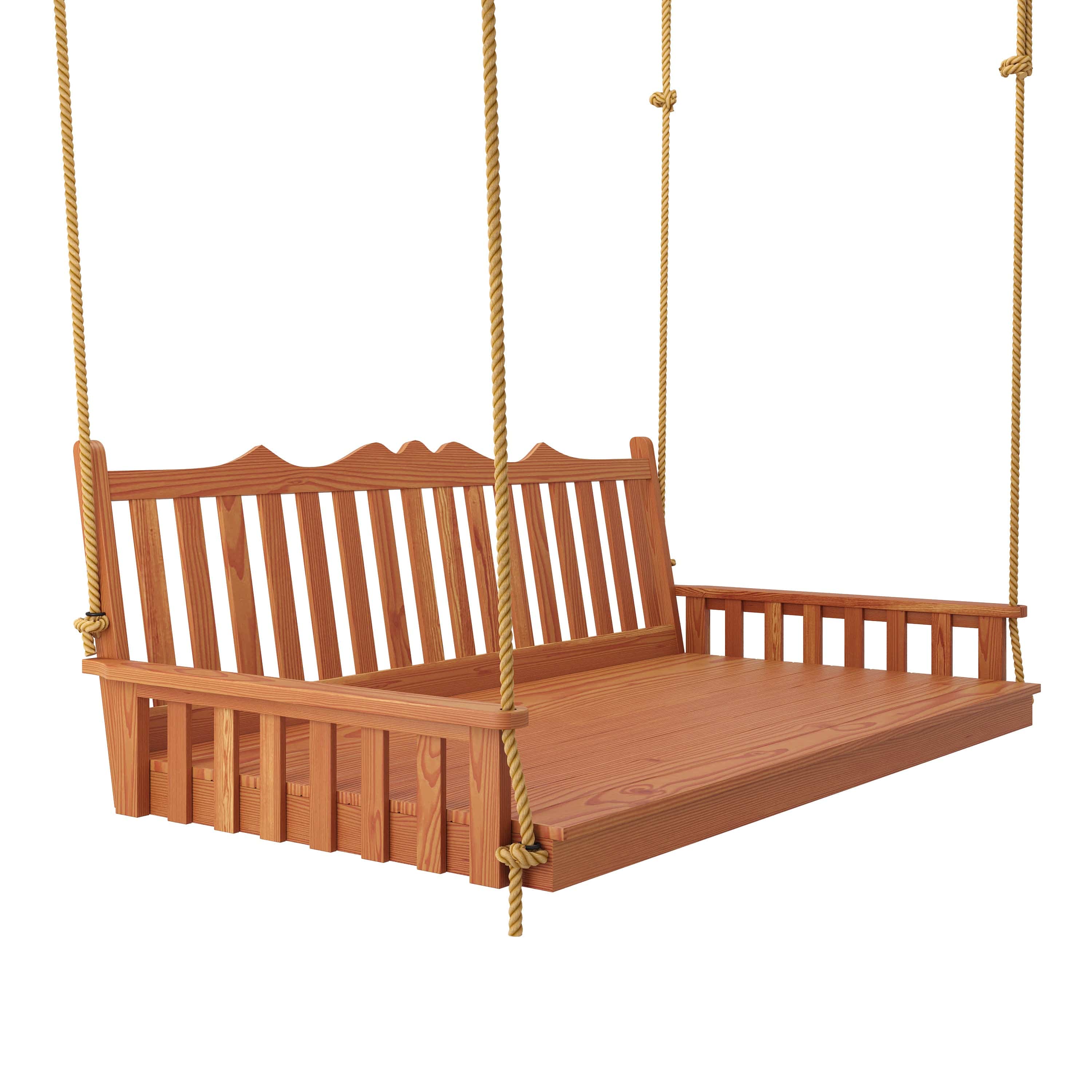 Keystone Amish Co. York Porch Swing Bed - Handcrafted Cedar Wood Outdoor Hanging Daybed for Patio, Garden, and Backyard Relaxation