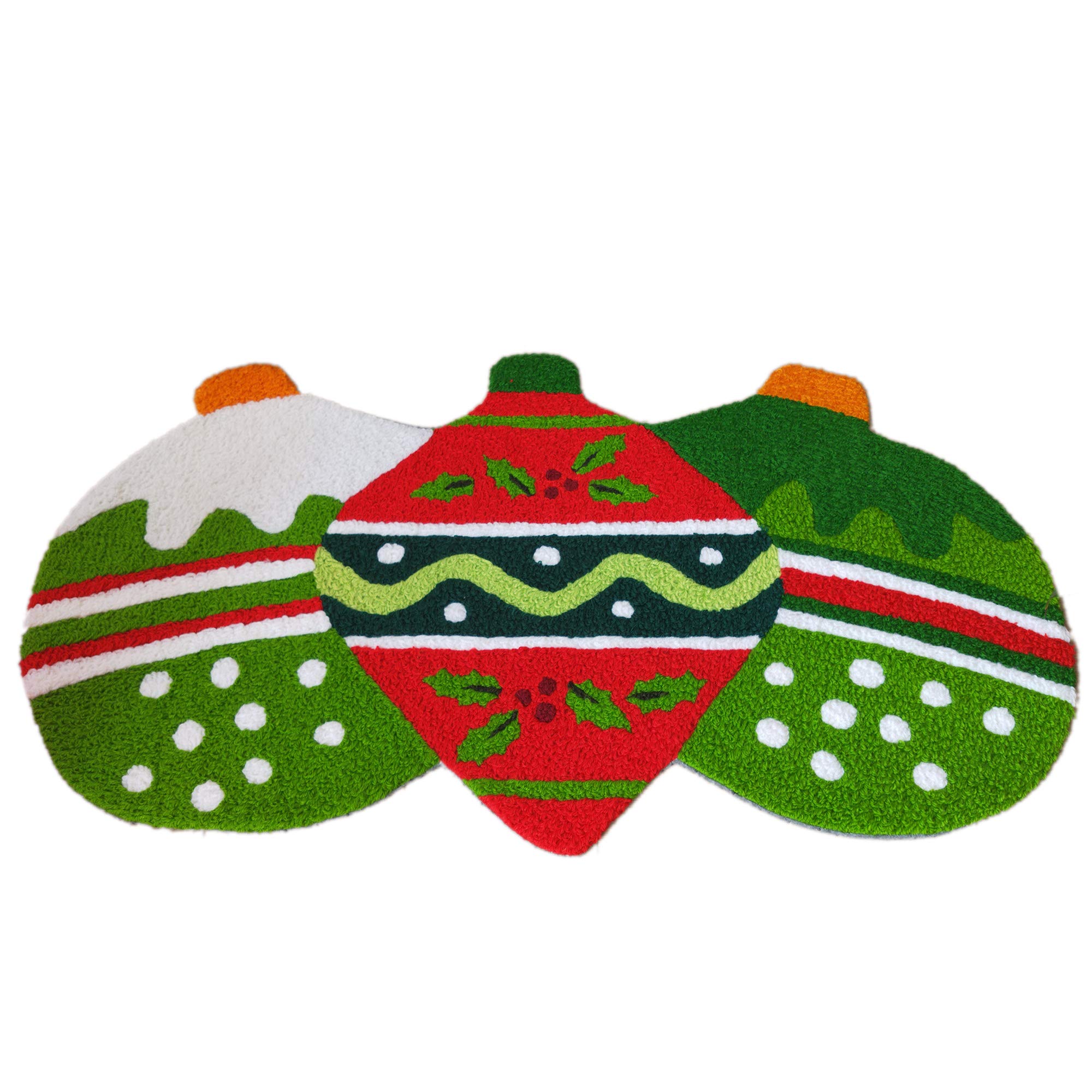 SDX Christmas Welcome Doormat - Personalized Handmade Holiday Entry Mat with Cute Xmas Ball Design (Xmas Ball 02) | Perfect for Front Door Decor, Holiday Home Entryway & Christmas Gift