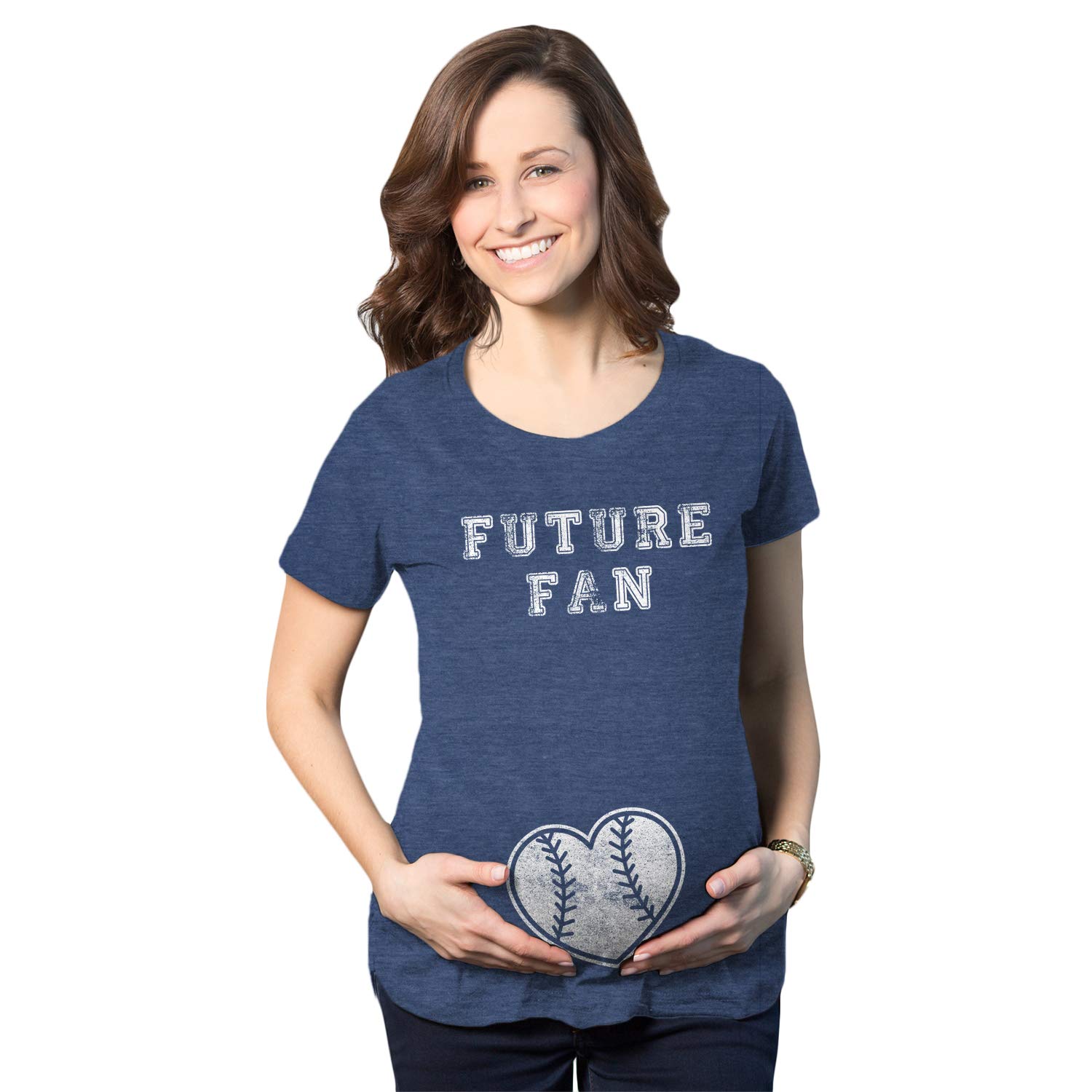 Cute Maternity Baseball Heart Pregnancy T-Shirt for Women - Comfortable & Stylish Maternity Tee for Sports Fans, Baby Showers & Everyday Wear