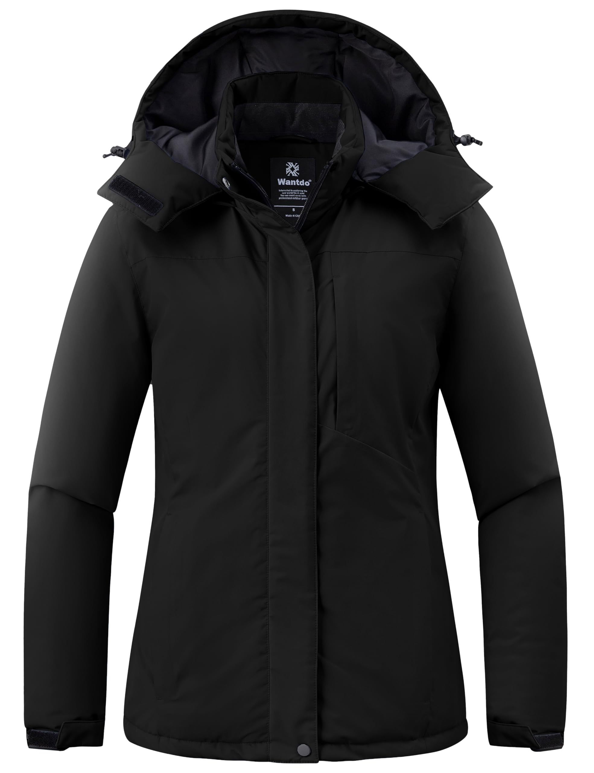 Wantdo Women's Waterproof Ski Jacket - Insulated Winter Snow Coat with Hood, Fleece Lined Parka for Skiing, Snowboarding & Outdoor Activities
