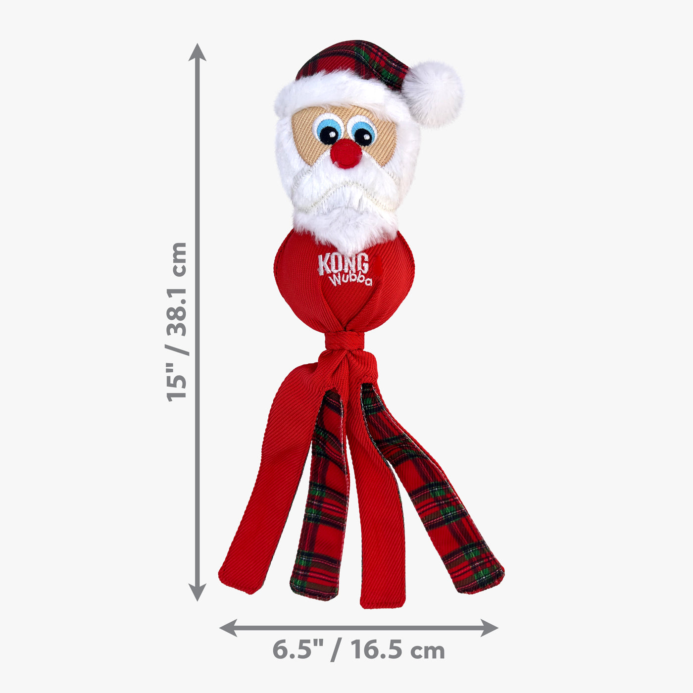 KONG Holiday Wubba Dog Toy - Durable Chew Toy for Small & Large Dogs - Perfect for Christmas, Thanksgiving & New Year Gifts - Great for Fetch, Tug-of-War & Interactive Playtime