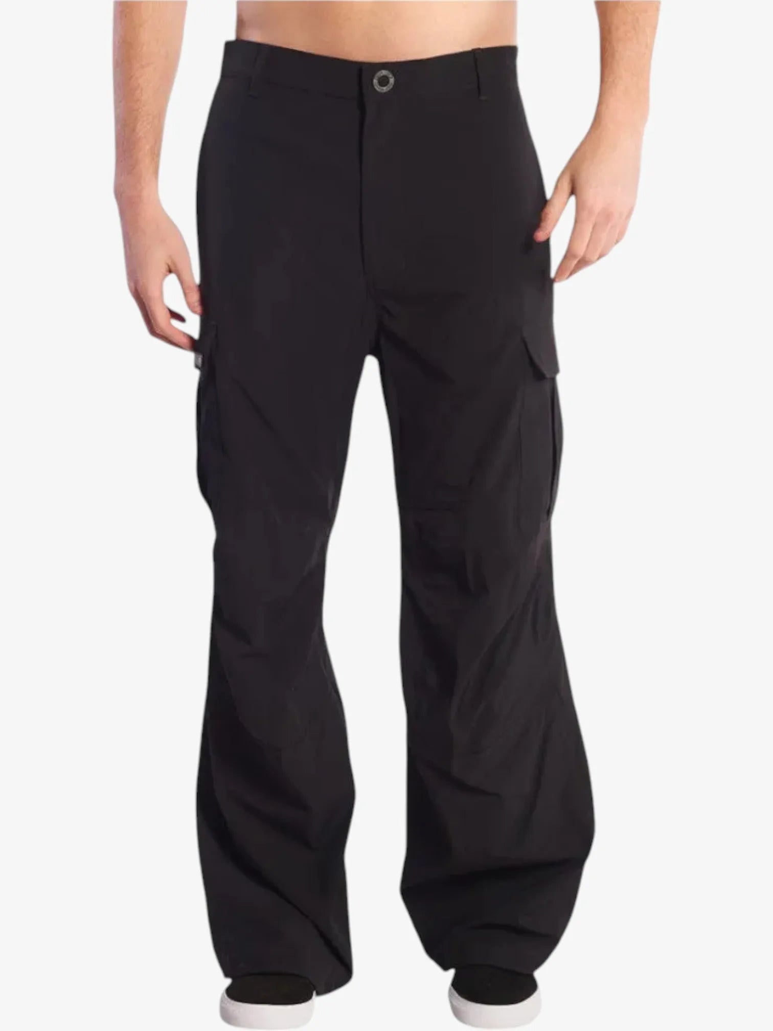 Volcom Baggy Cargo Pants for Men - Black Loose Fit Streetwear Trousers for Skateboarding & Urban Fashion