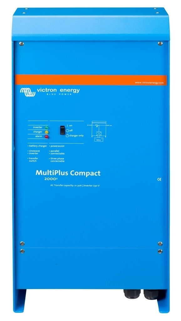 Victron Energy MultiPlus Compact 24V 2000VA 50A 230V Inverter/Charger - Pure Sine Wave Power Backup for RVs, Boats & Off-Grid Homes | VE.Bus System Compatible
