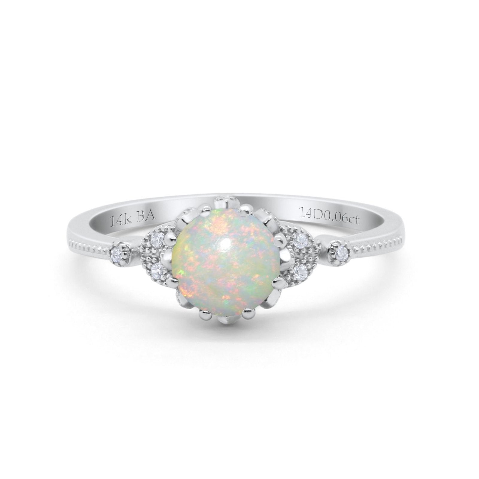 14K Gold 1.34ct Round Art Deco Diamond Engagement Ring for Women - G SI Clarity, 7mm Wedding Band, Vintage Inspired Bridal Jewelry (Perfect for Proposals, Anniversaries & Special Occasions)