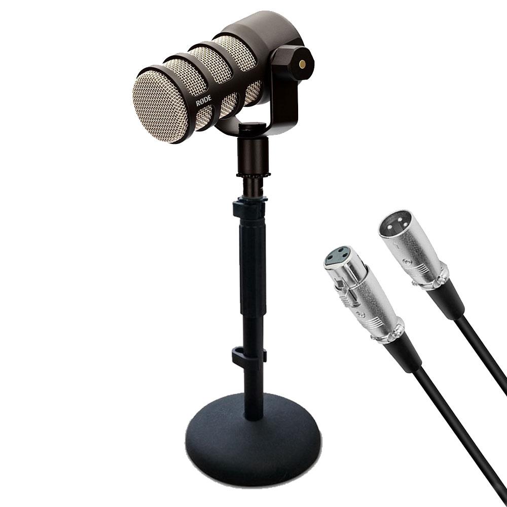 Rode PodMic Professional Broadcast Microphone Kit with Desk Stand & 3m XLR Cable - Perfect for Podcasting, Streaming & Voice Recording