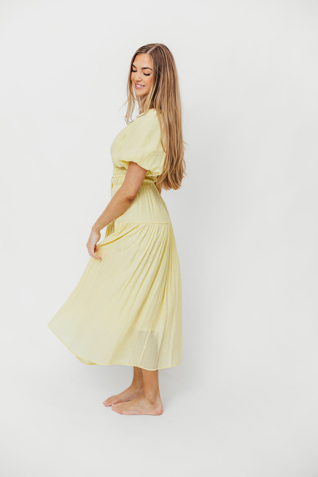 Elegant Light Yellow Tiered Maxi Dress for Women - Summer Beach Wedding Party Dress | Perfect for Beach Vacations, Garden Parties & Special Occasions