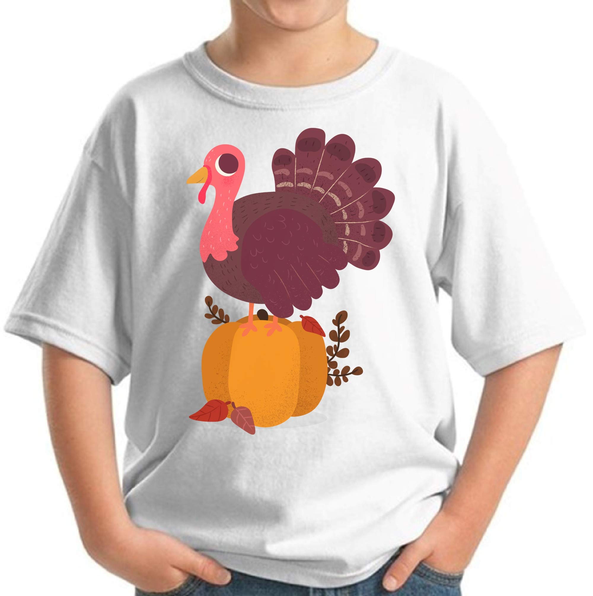 Awkward Styles Thanksgiving T-Shirt - Happy Turkey Graphic Kids T-Shirt for Boys & Girls - Perfect for Family Gatherings, Holiday Parties & School Events